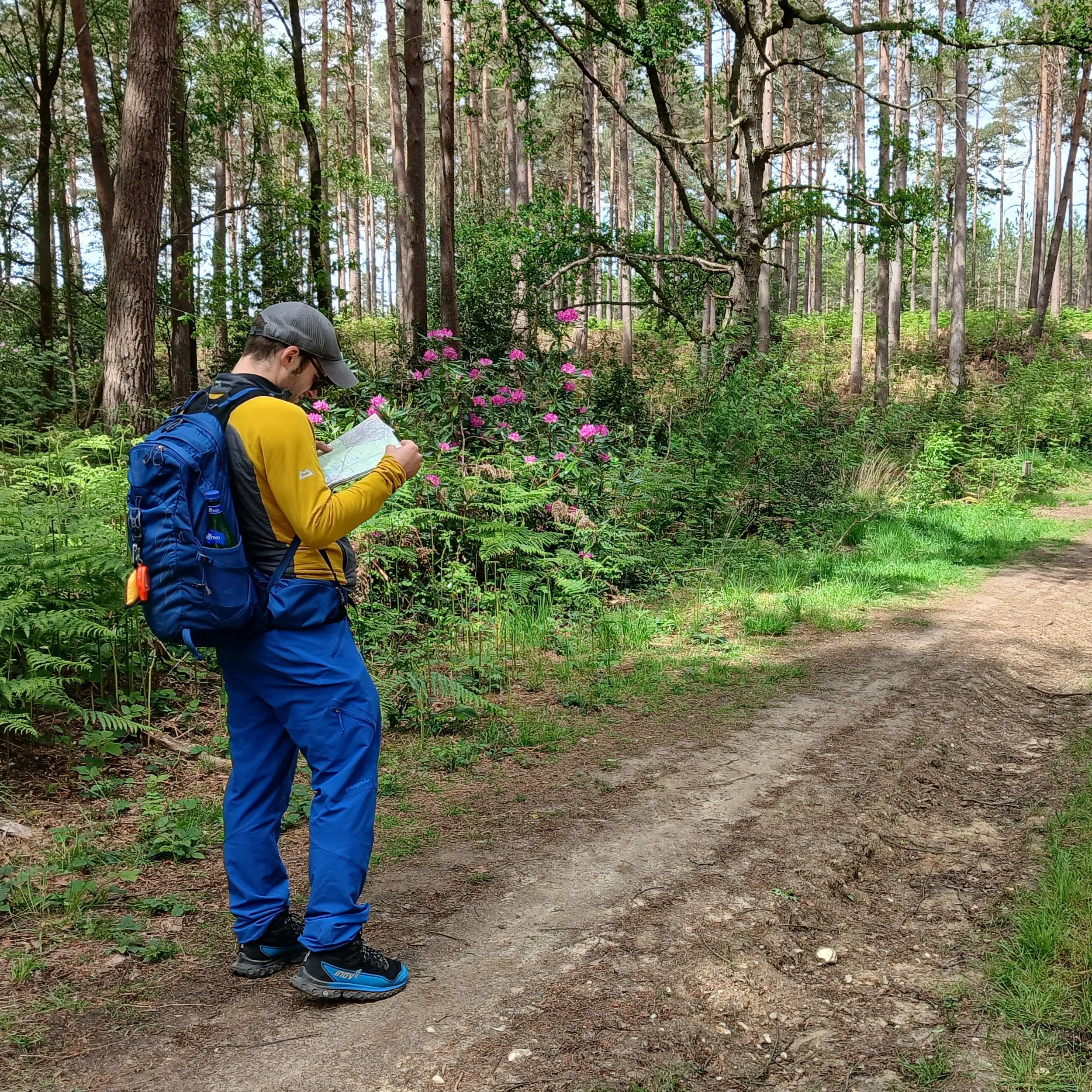 Hiker navigating
