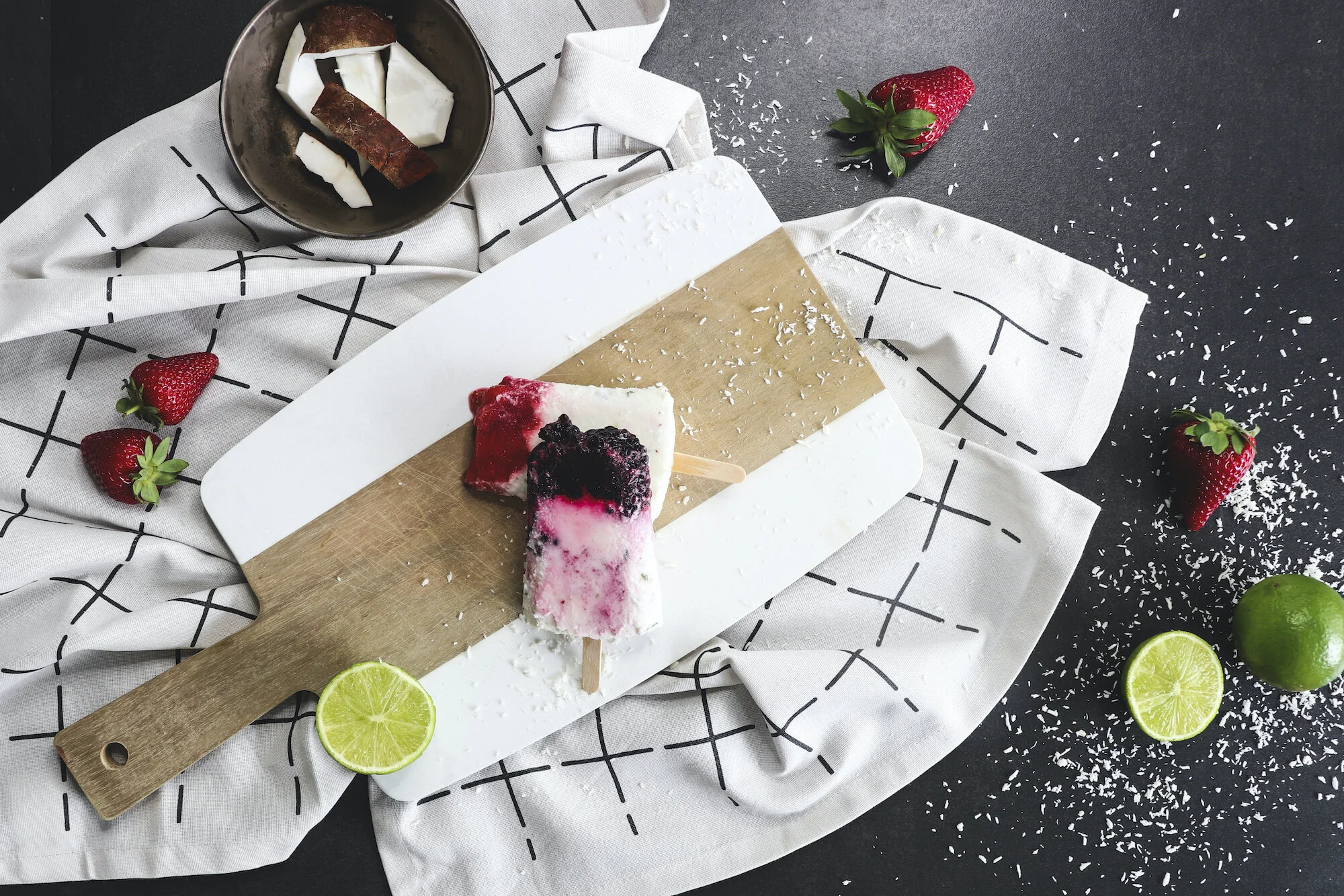 POLOS DE COCO, LIMA Y MENTA