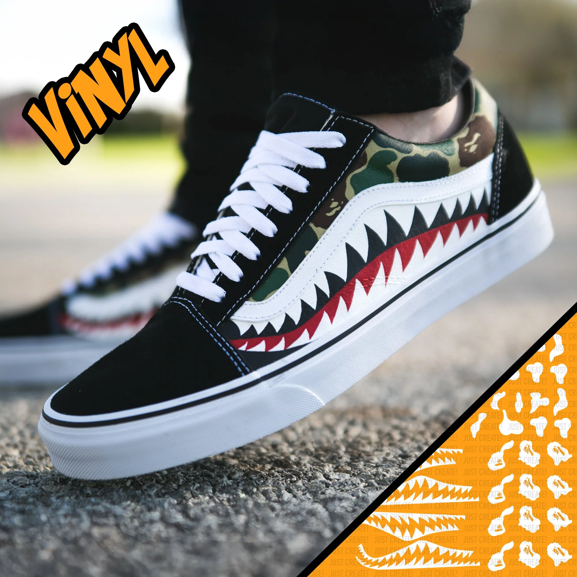 Bape Shark Vans Vinyl Stencil