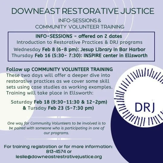 Downeast Restorative Justice Training Opportunities