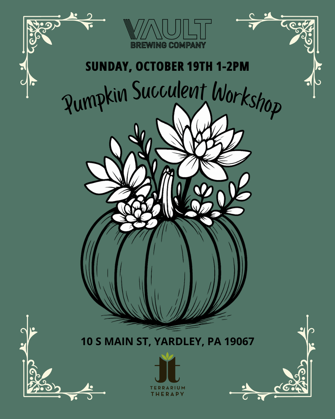 Pumpkin Succulent Workshop with Terrarium Therapy