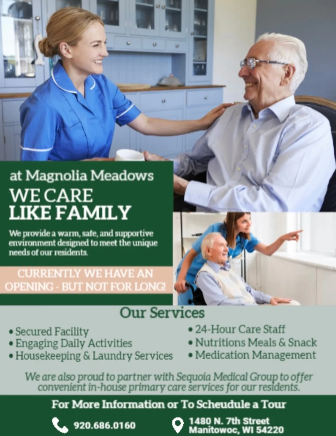✨ Now welcoming new residents to our community! ✨ From engaging activities and caring staff to comfortable living and meaningful connections, we&rsquo;re proud to offer a place that truly feels like home. Come see what makes our community so special!