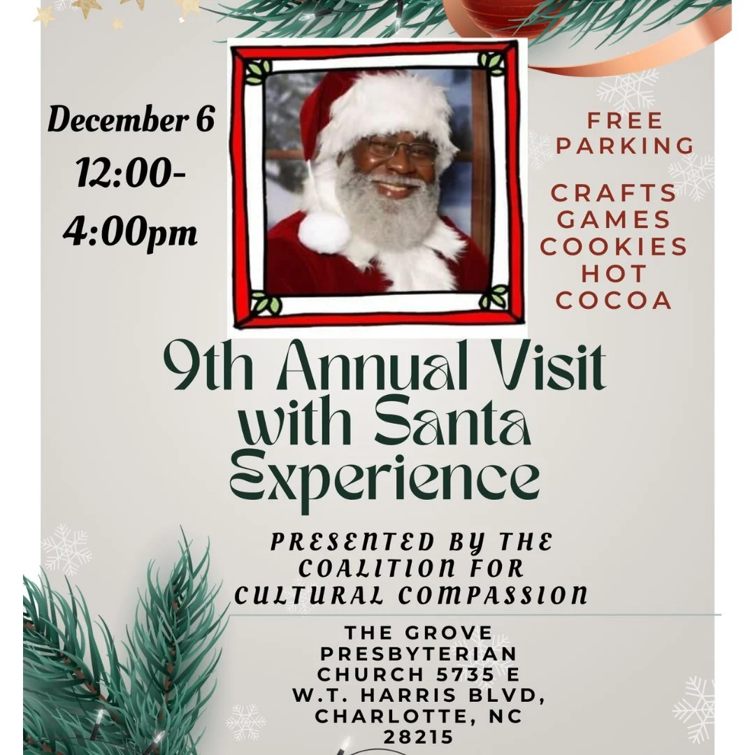 The Black Santa Experience returns! Join us on December 6th from 12:00 to 4:00 pm for cookies, games and hot cocoa. Help us spread the word about this beautiful (free!) community event. And if you have littles--you don't want to miss it!