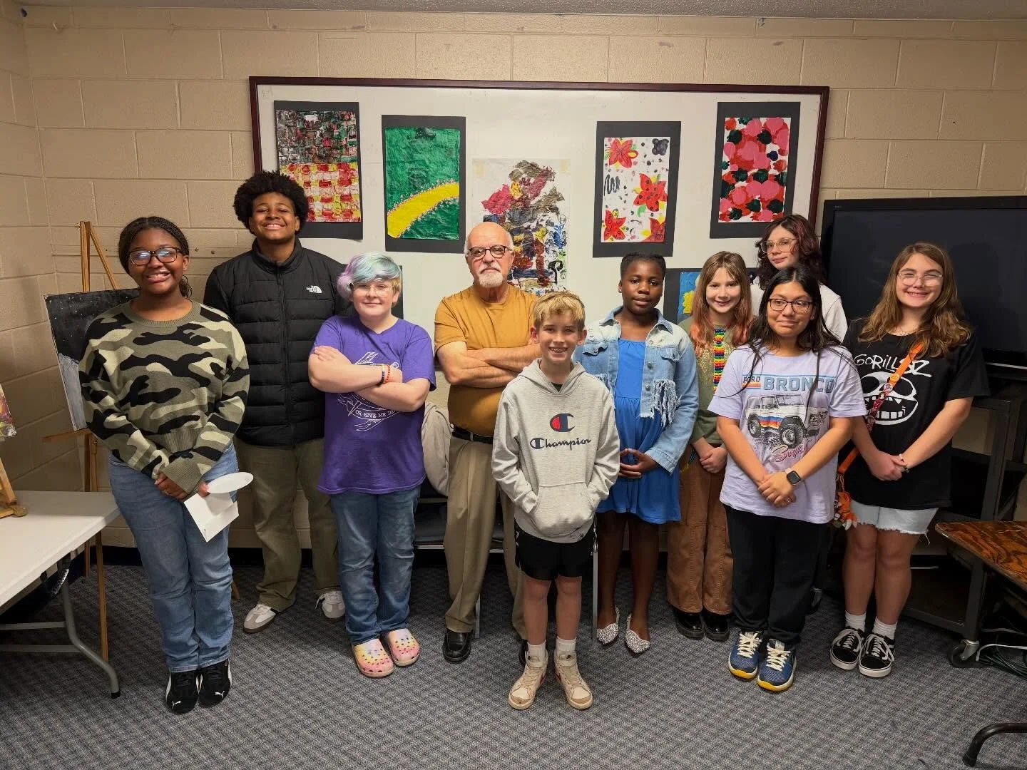 10 students completed our first cohort of middle school arts mentorship in partnership with the NC Museum AIM program. They had a wonderful art show to close this art session and some of them may have work chosen to be shown at a youth Art showing in