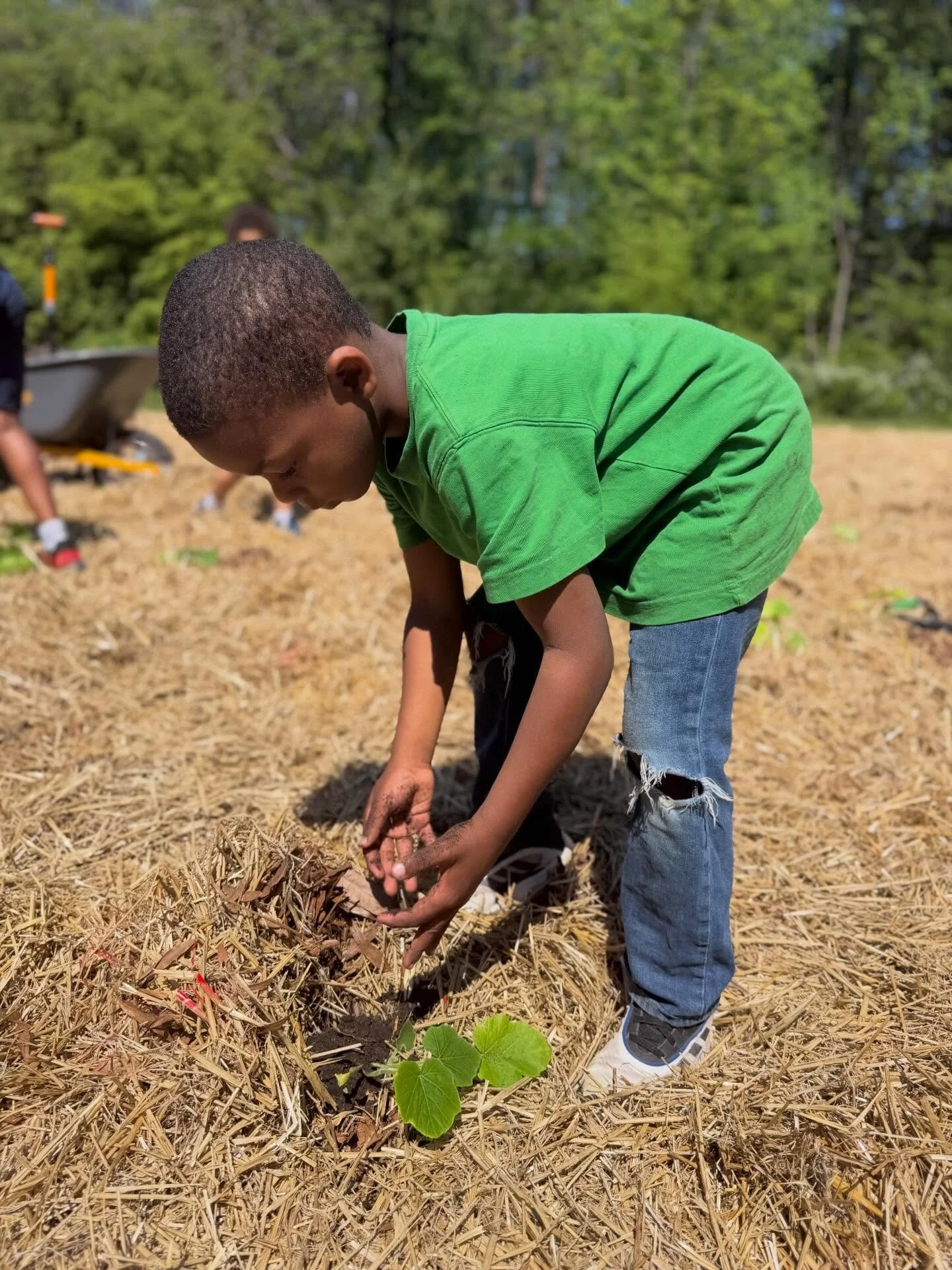 The Grove Kids kicked off the pumpkin planting in the new pumpkin patch with @kinship_plot today! And whew is it hot out there already in the field! 

There is more planting to do so if you or your family is interested in coming out to be a part of t