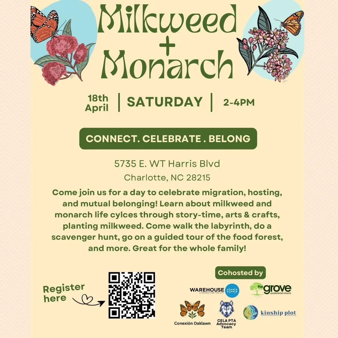 On April 18th from 2-4 pm at the Grove  we will be celebrating and connecting at the Milkweed and Monarch event. There will be stories, crafts and actual planting milkweed. All are invited!