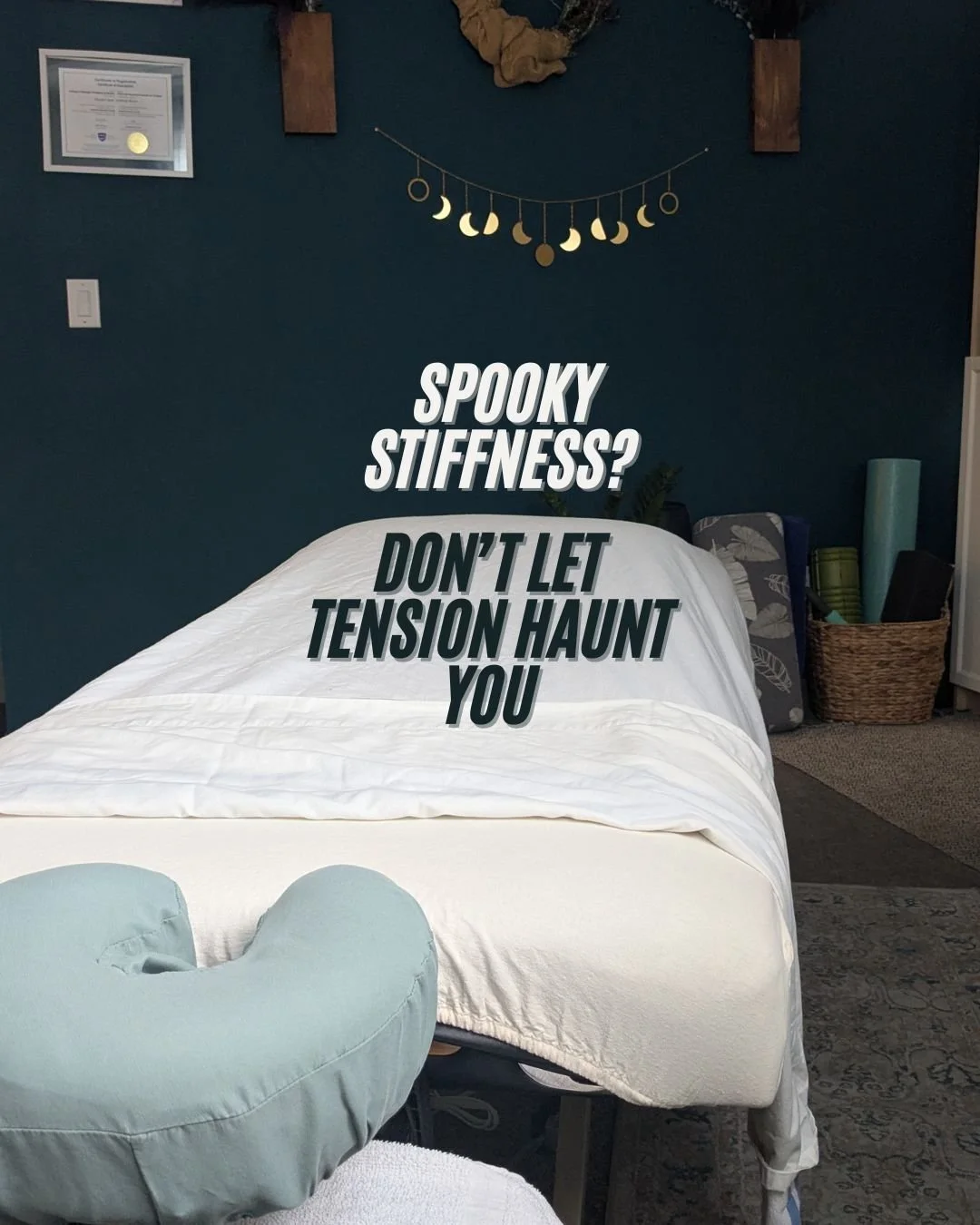 Spooky stiffness doesn&rsquo;t have to haunt you this October 👻. 

Whether it&rsquo;s raking leaves, cooler temps, or holiday busyness, your body feels the season&rsquo;s changes. 

Massage therapy can help you move more comfortably and reset. 🍁

✨