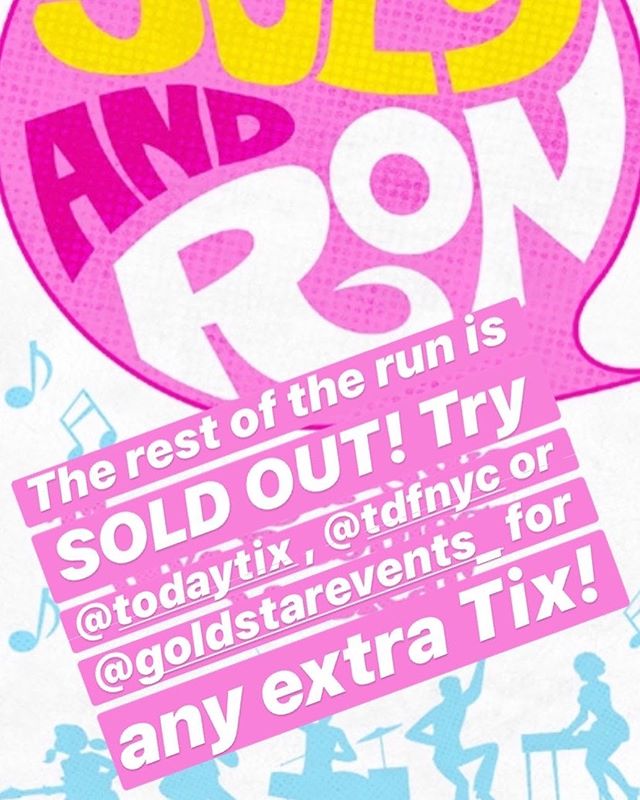 Special @joeyronmusical announcement - the rest of the run is SOLD OUT of regular tickets! There might be a few @todaytix, @tdfnyc and @goldstarevents_ tickets left! We will also try our best to honor audience members that walk up and are put on our 