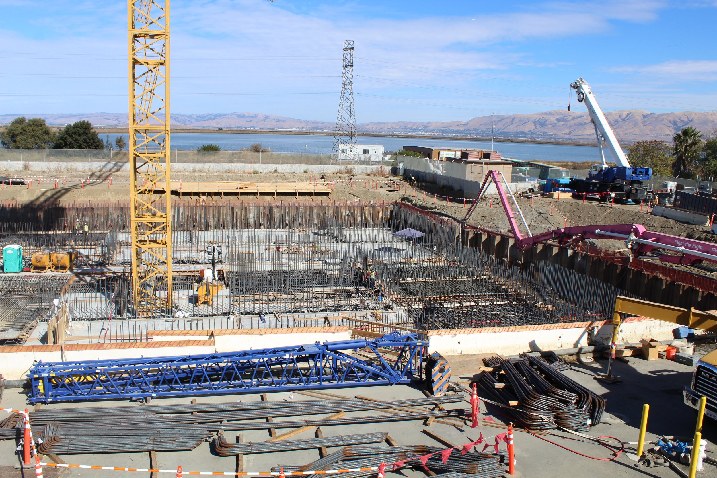 An image of the Secondary Treatment project under construction.