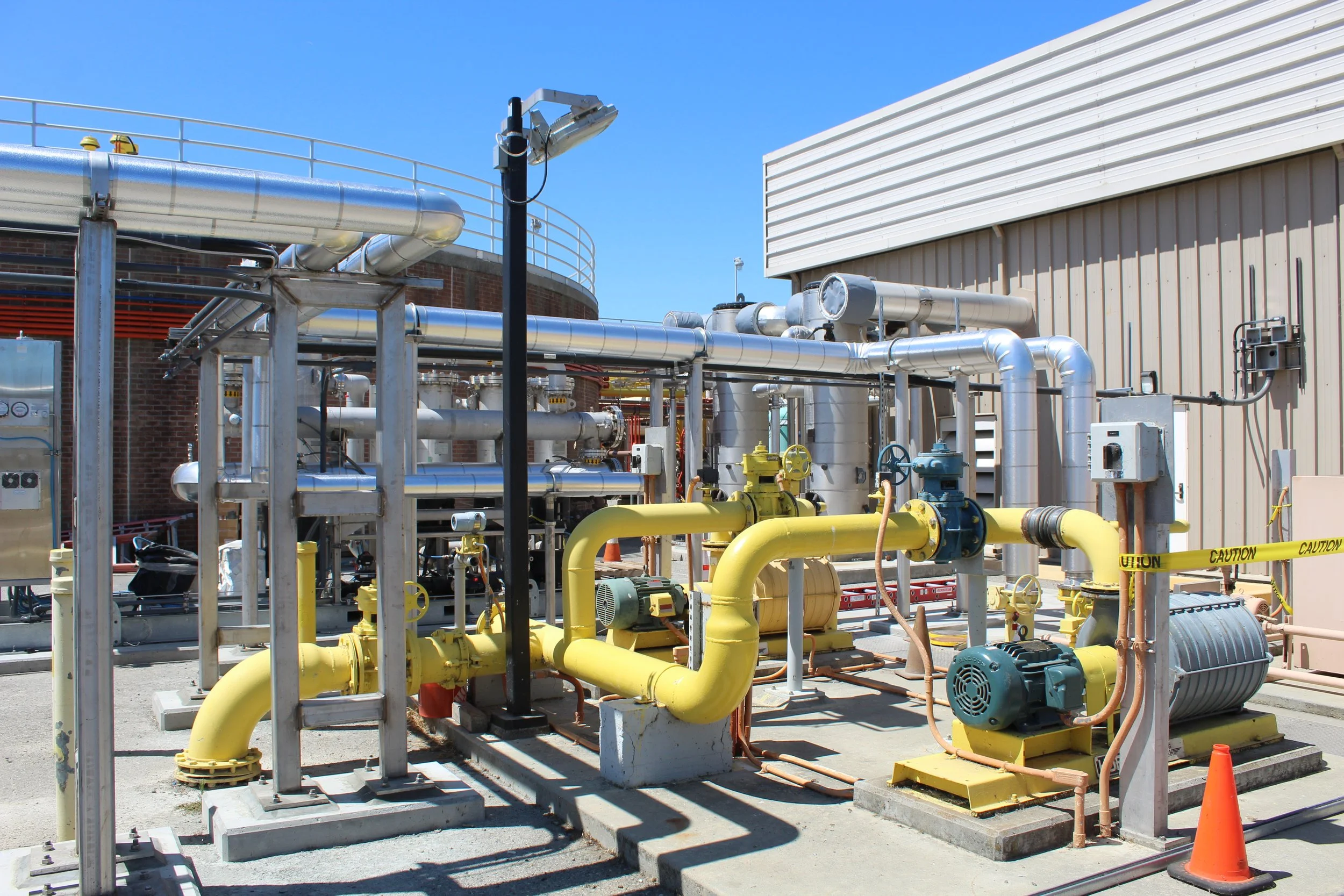 A picture of piping controls and machinery