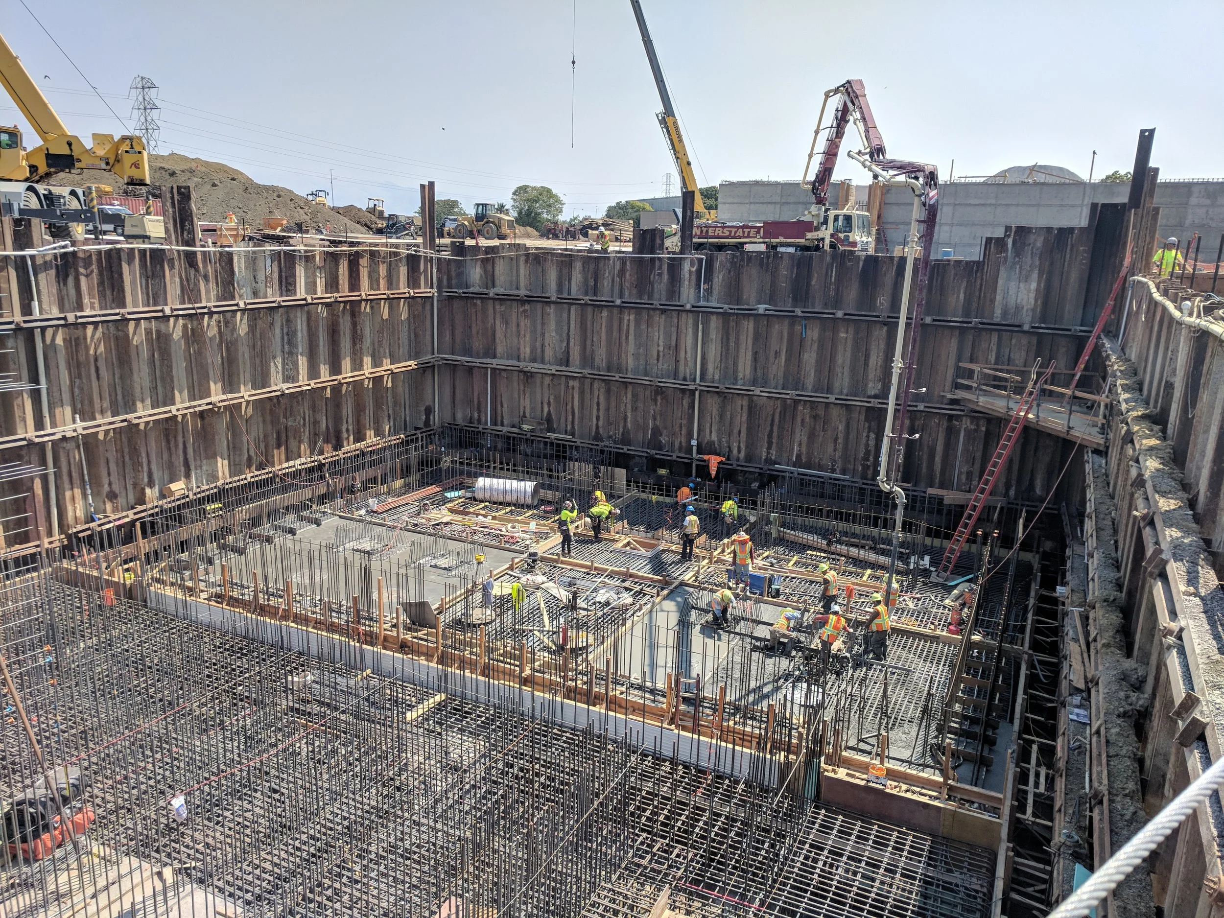 An image of the primary treatment facility under construction