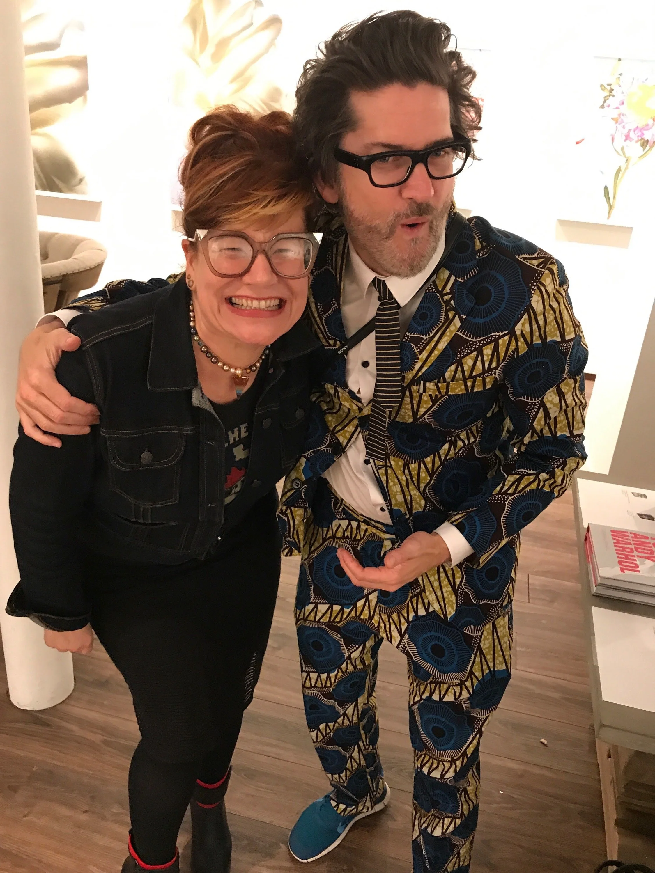  This is a photo of Leah Spurrier with the artist at an opening at Miller Gallery in Cincinnati Ohio - in the Hyde Park neighborhood - during a very cool exhibition produced and promoted by her friend Jayne Menke. 