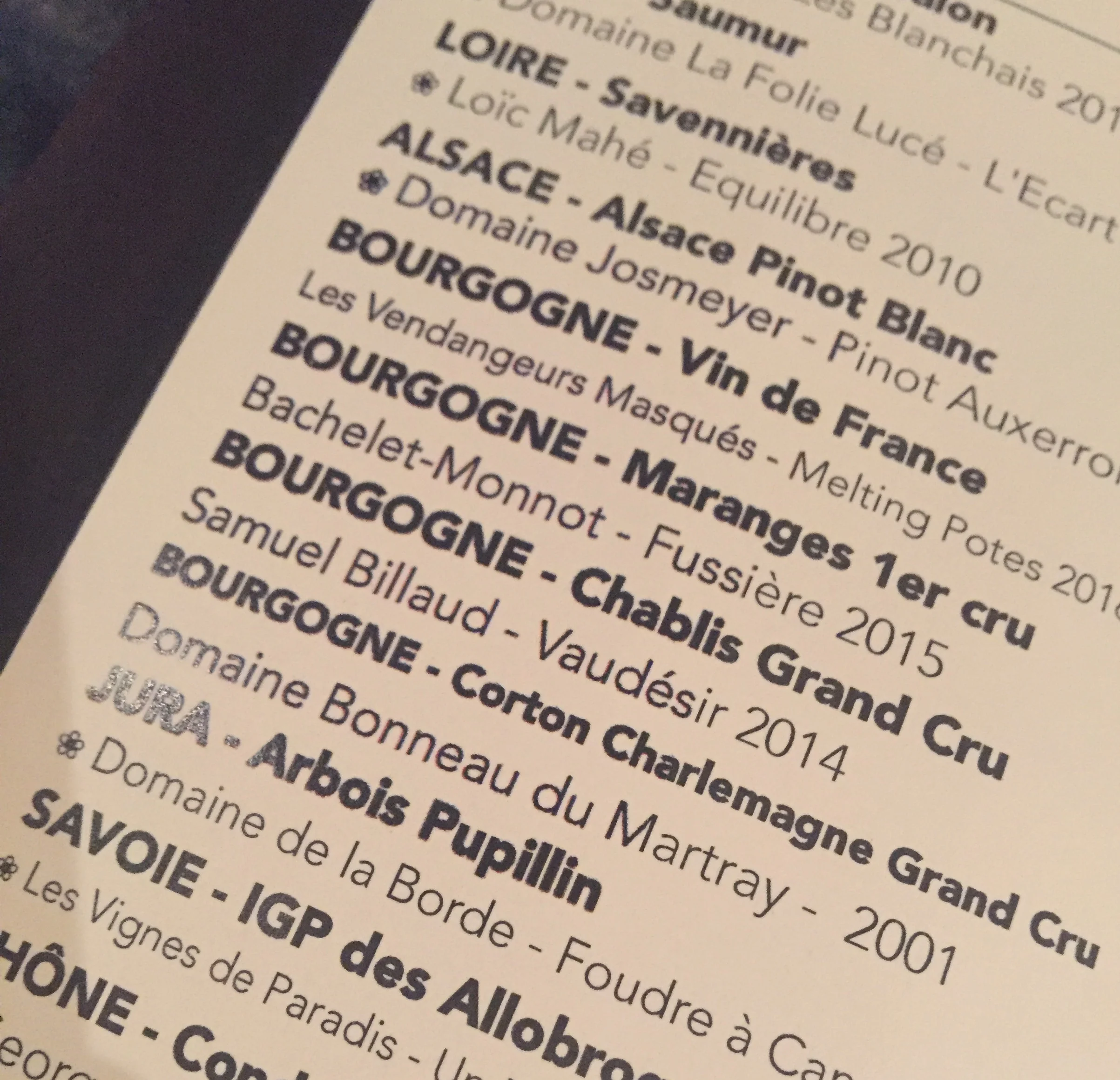 Ordering Burgundy from a restaurant wine list
