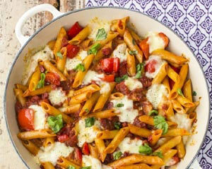 Baked Pasta with Chorizo and Tomato Sauce