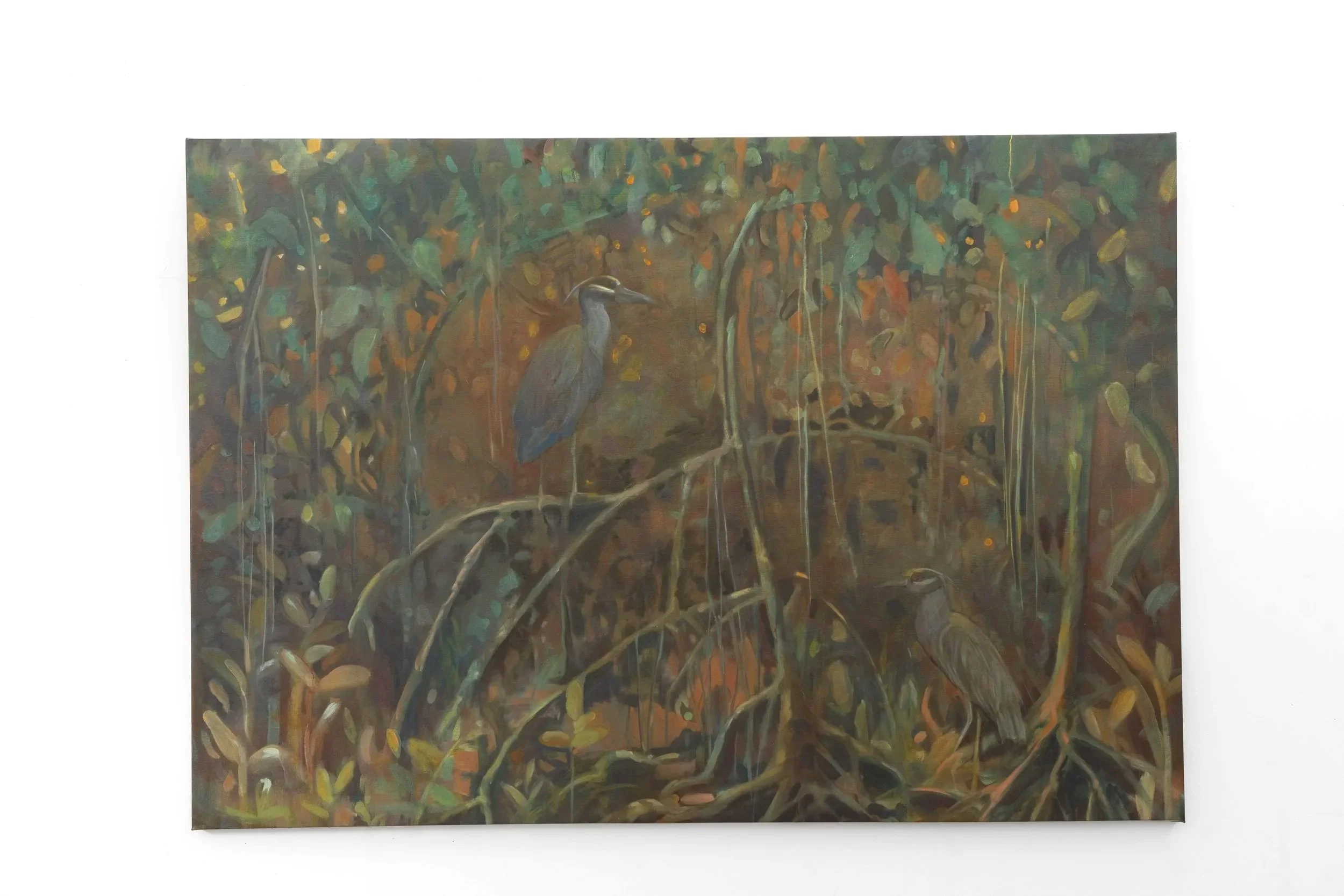 Night herons watch, 2025
Oil on canvas
46" x 66"