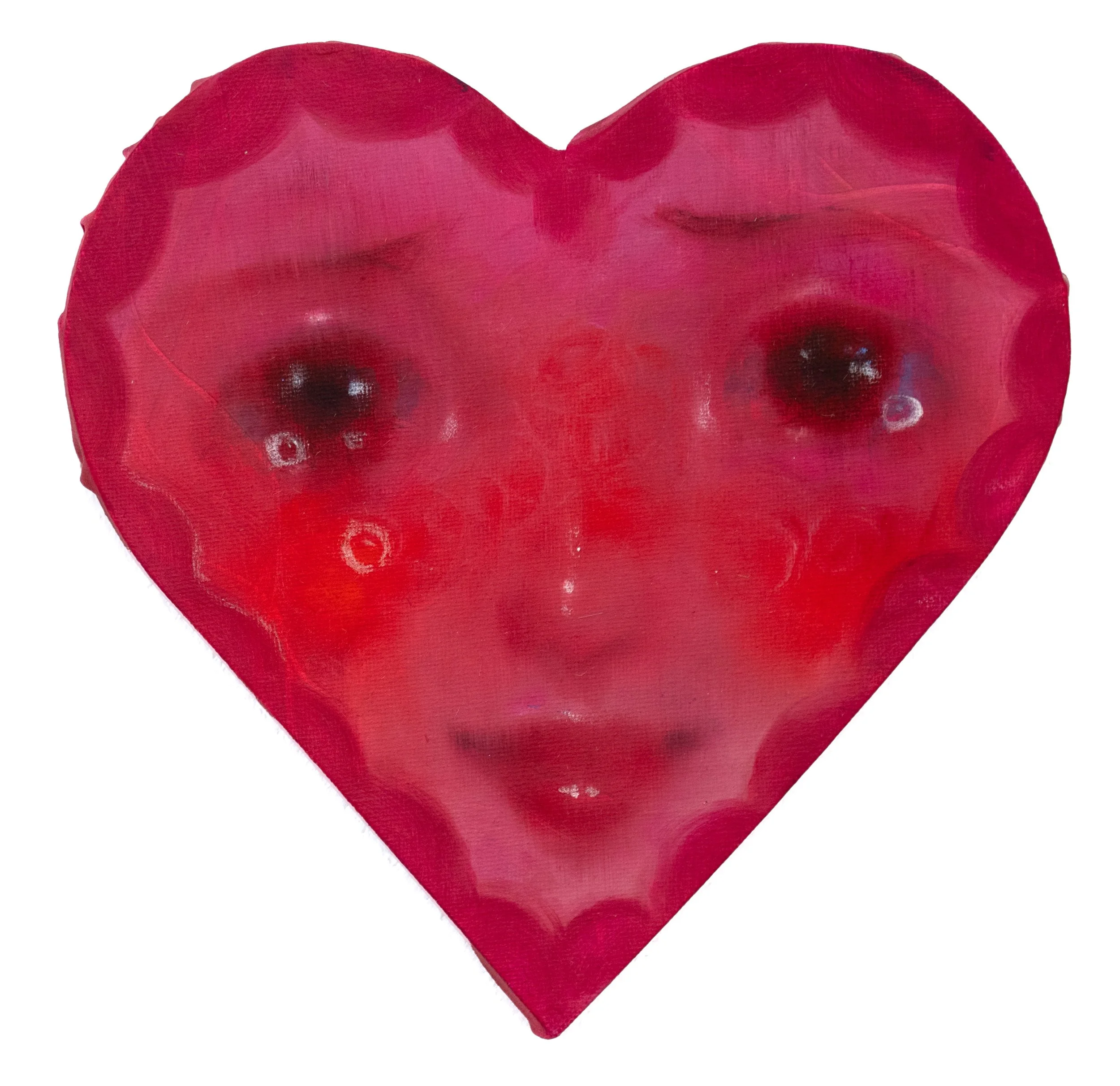   Heart 3  , 2026, oil on cotton, 8 x 8 inches