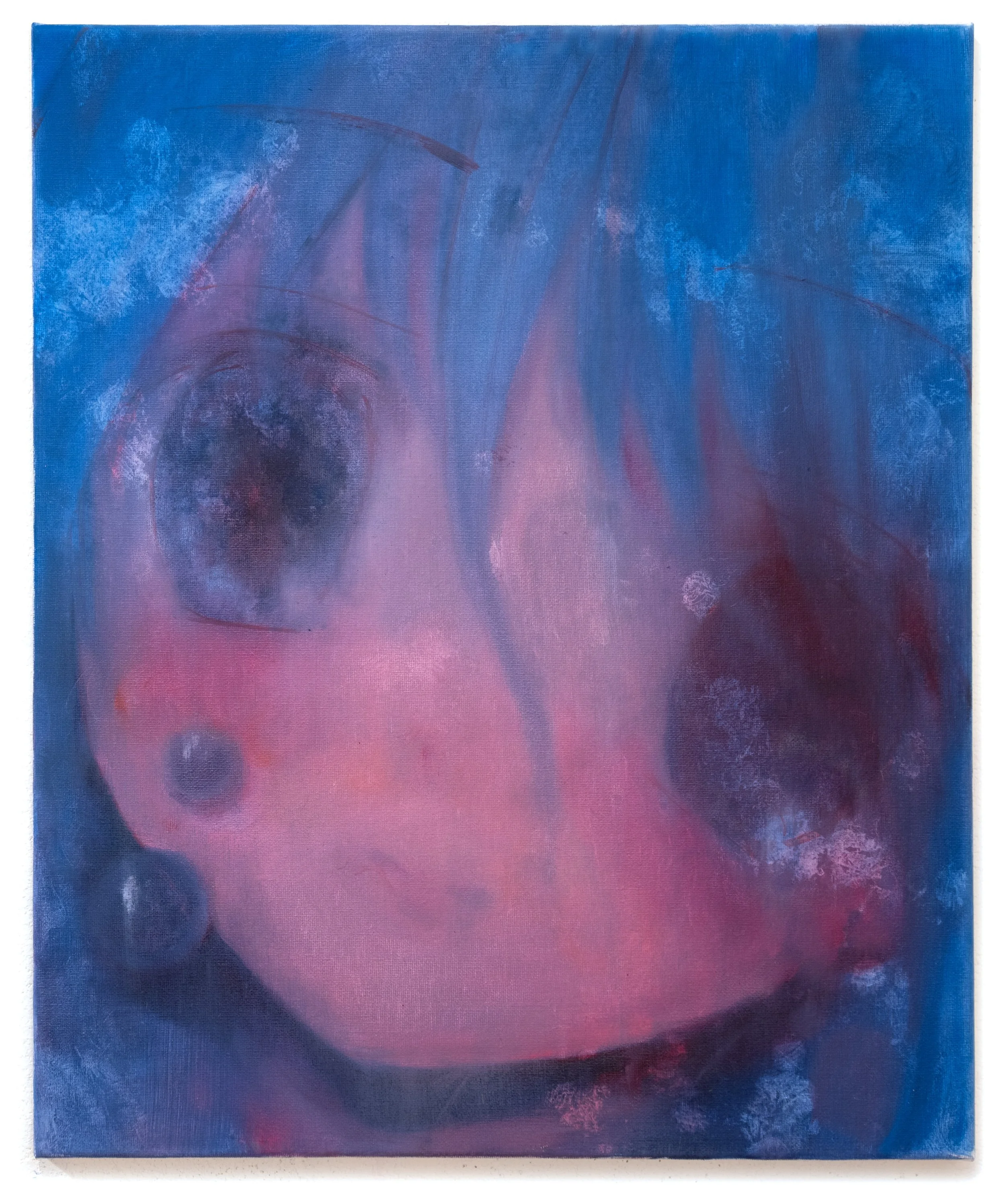   Blue Girl  , 2026, oil on cotton, 21.5 x 18 inches