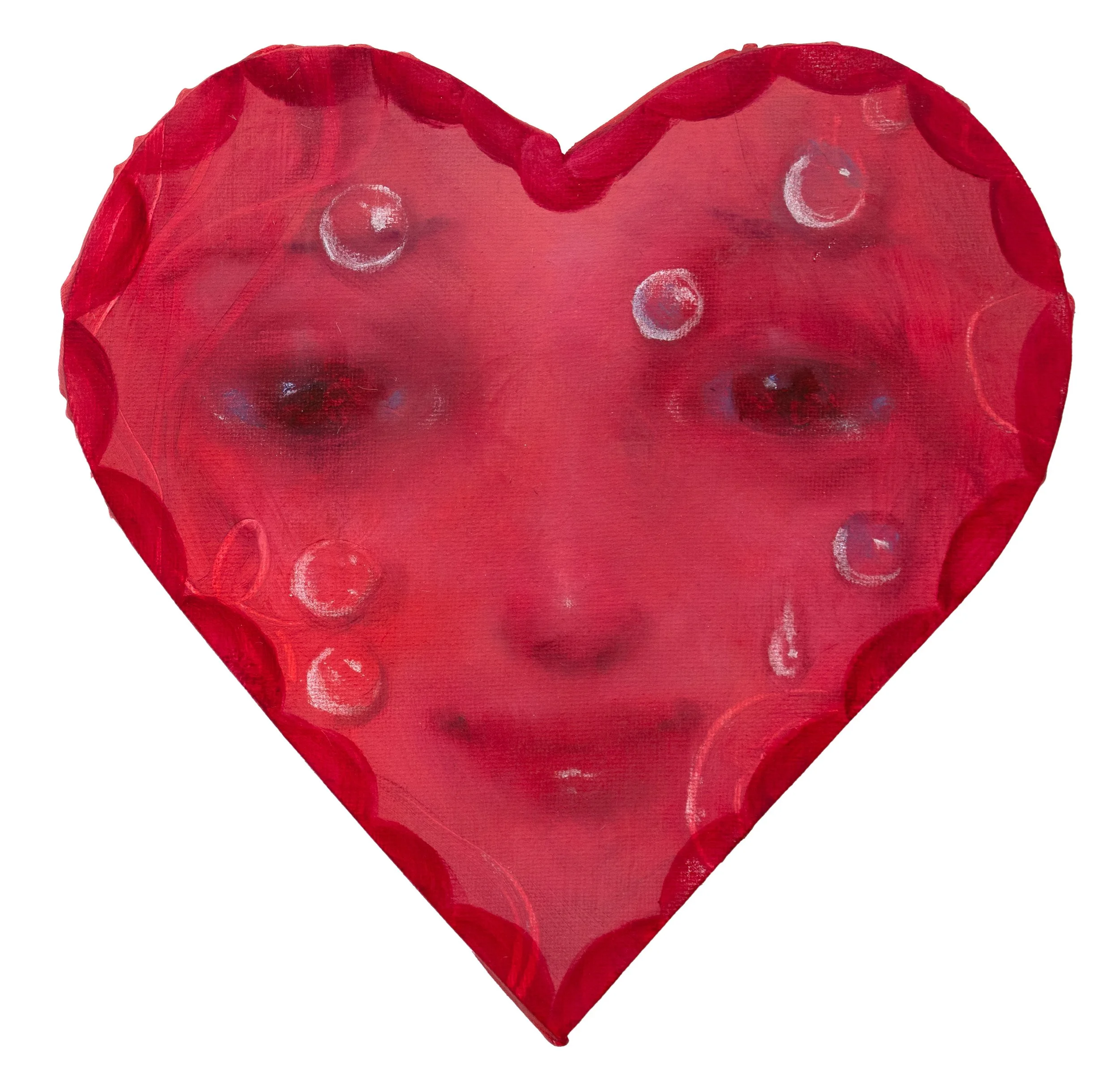   Heart 2  , 2026, oil on cotton, 8 x 8 inches