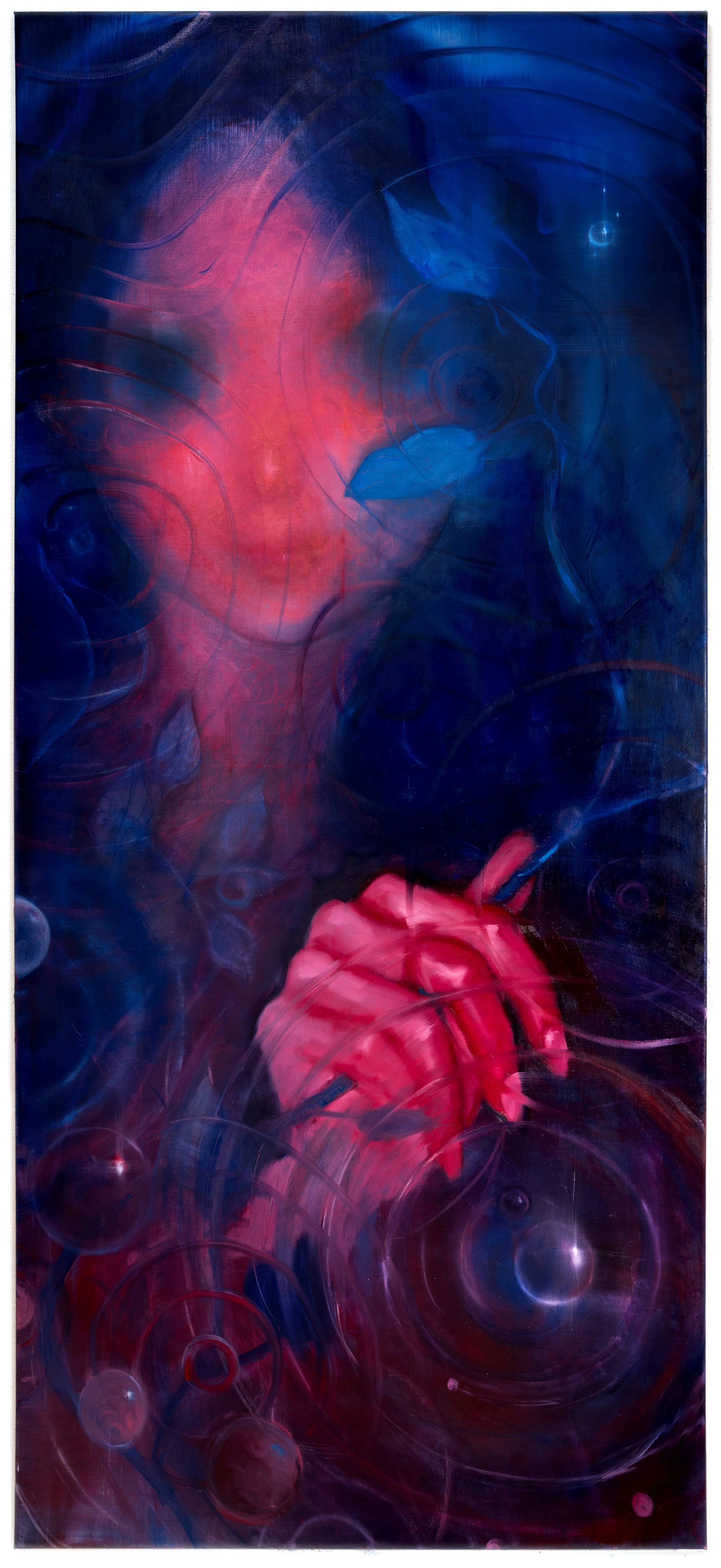  Mirror Drop  , 2026, oil on linen, 69 x 31.5 inches