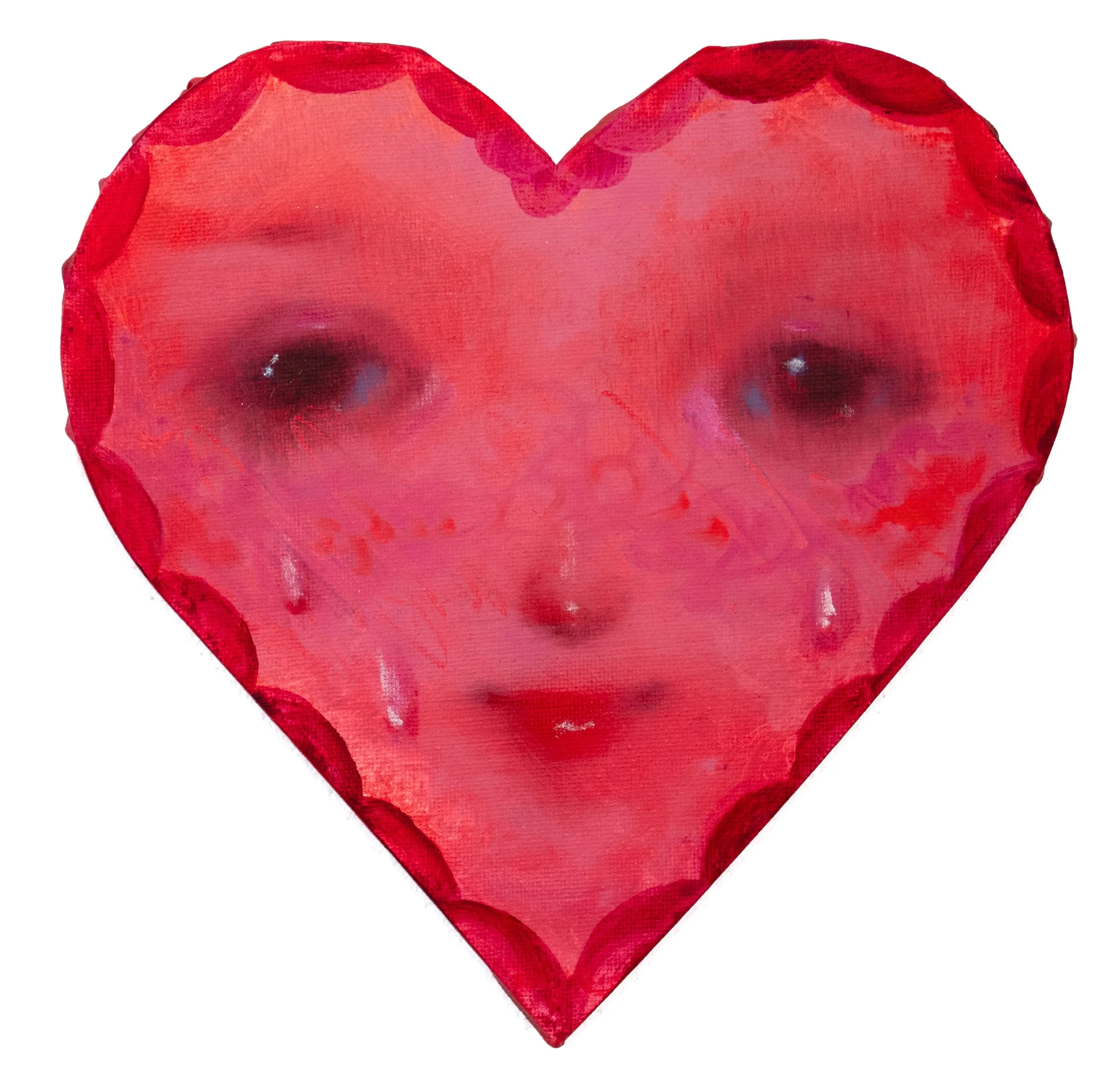   Heart 1  , 2026, oil on cotton, 8 x 8 inches