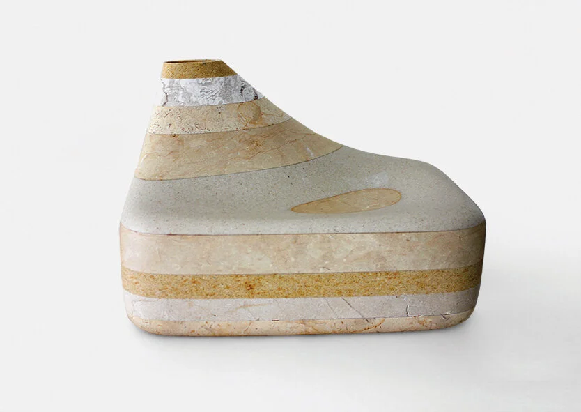vase_three in quds / natural block