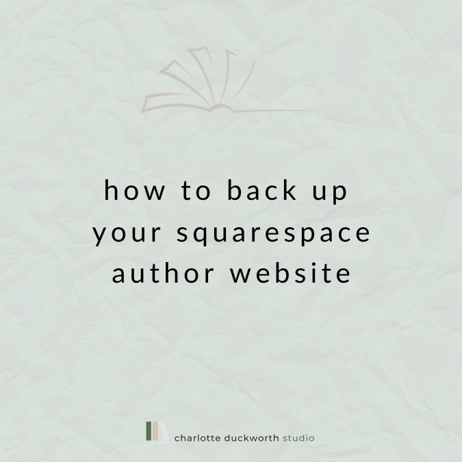 How to back up your Squarespace author website