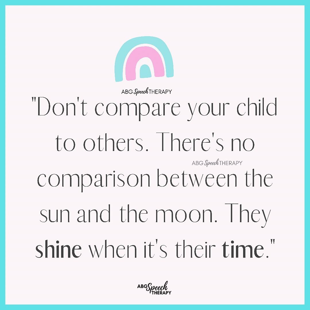 ✨ MOTIVATIONAL MONDAY ✨
&bull;
Follow @abg_speechtherapy  for more motivation and tips to get your child talking.
&bull;
It is human nature to compare.
&bull;
We all do it. We are wired to compare and we do it everyday.
&bull;
Do you find yourself co