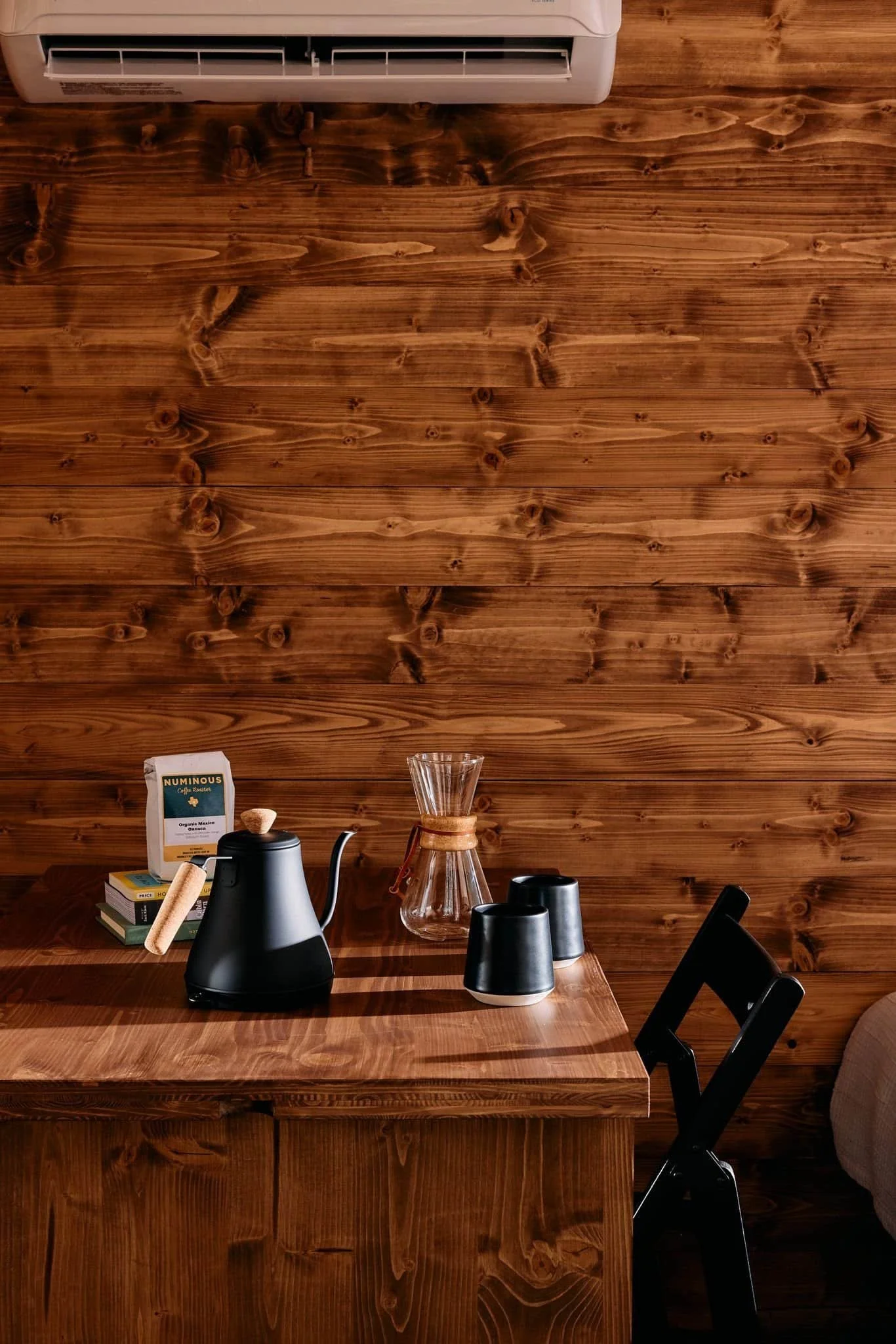 Coffee station at NowHere nature cabin