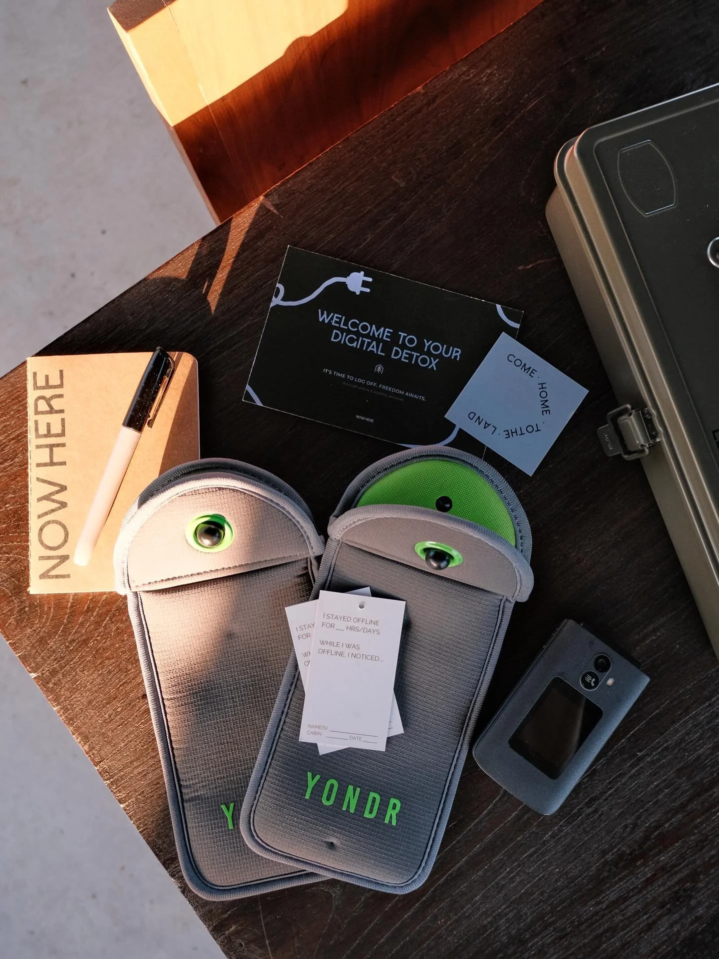 We&rsquo;re thrilled to partner with #yondr to make unplugging easy.

Lock your phone in your Yondr pouch in your cabin, then unlock at the clubhouse when you&rsquo;re ready to rejoin the world. Totally self policed.

For peace of mind, we provide a 