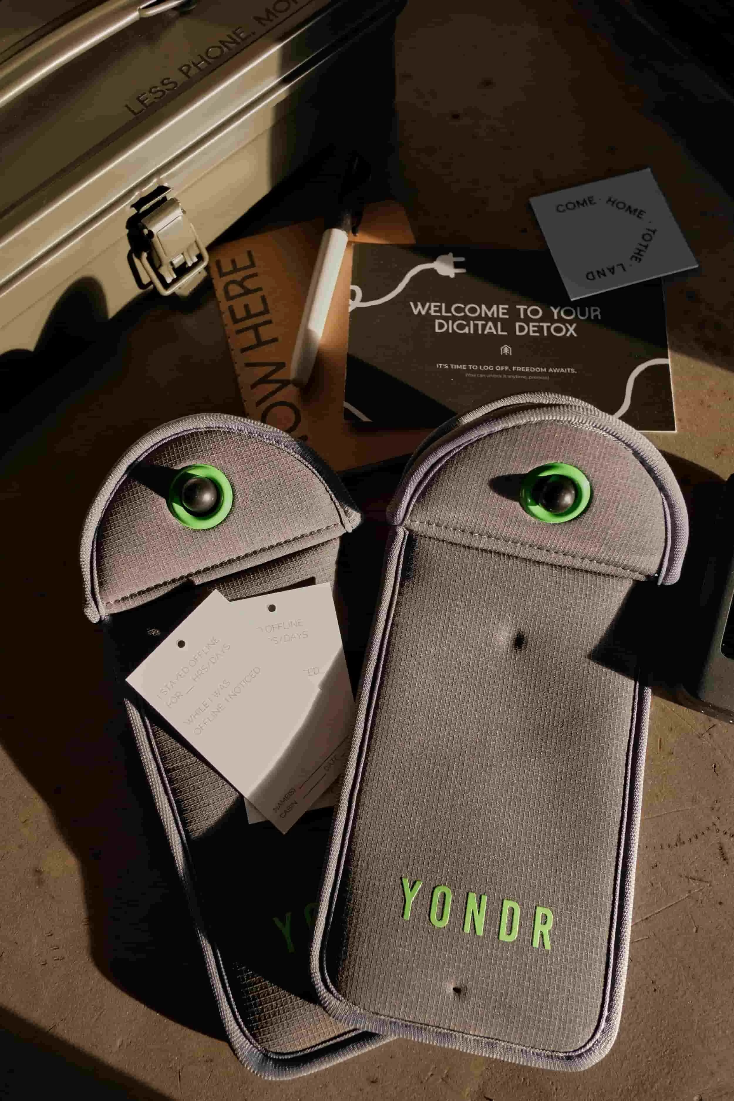 Digital detox toolkit with Yondr pouches at NowHere