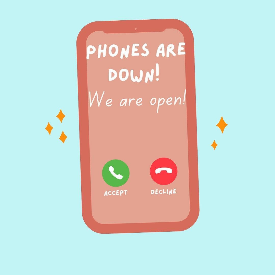 Hey everyone- we are open from 9-5 today. We have had phone and internet outages though so if you are trying to reach us it won&rsquo;t go through. You can still schedule online for play or pay in cash right now. We will update this post once we have