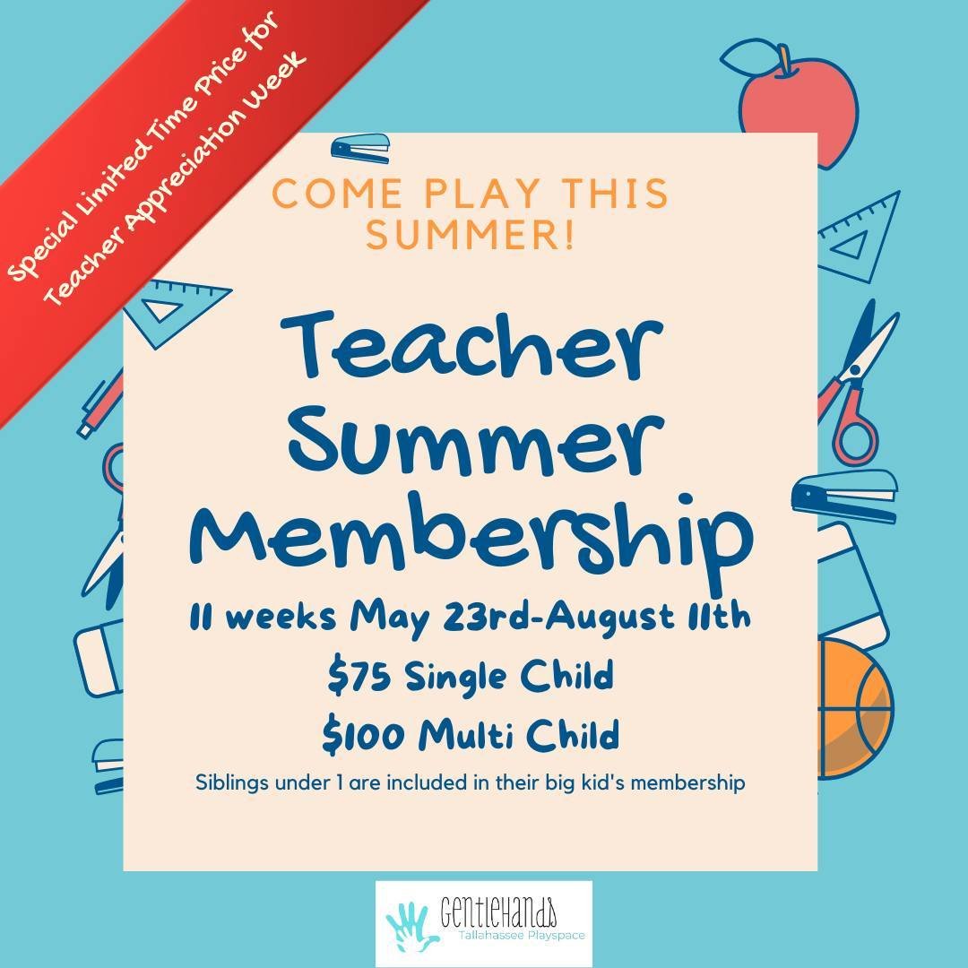 Our Teacher Summer Membership is back again this year! This week it's even more discounted than normal. We sell a limited amount of these each year so make sure you grab yours early! 

This deal is just for teachers and school personnel - ID will be 