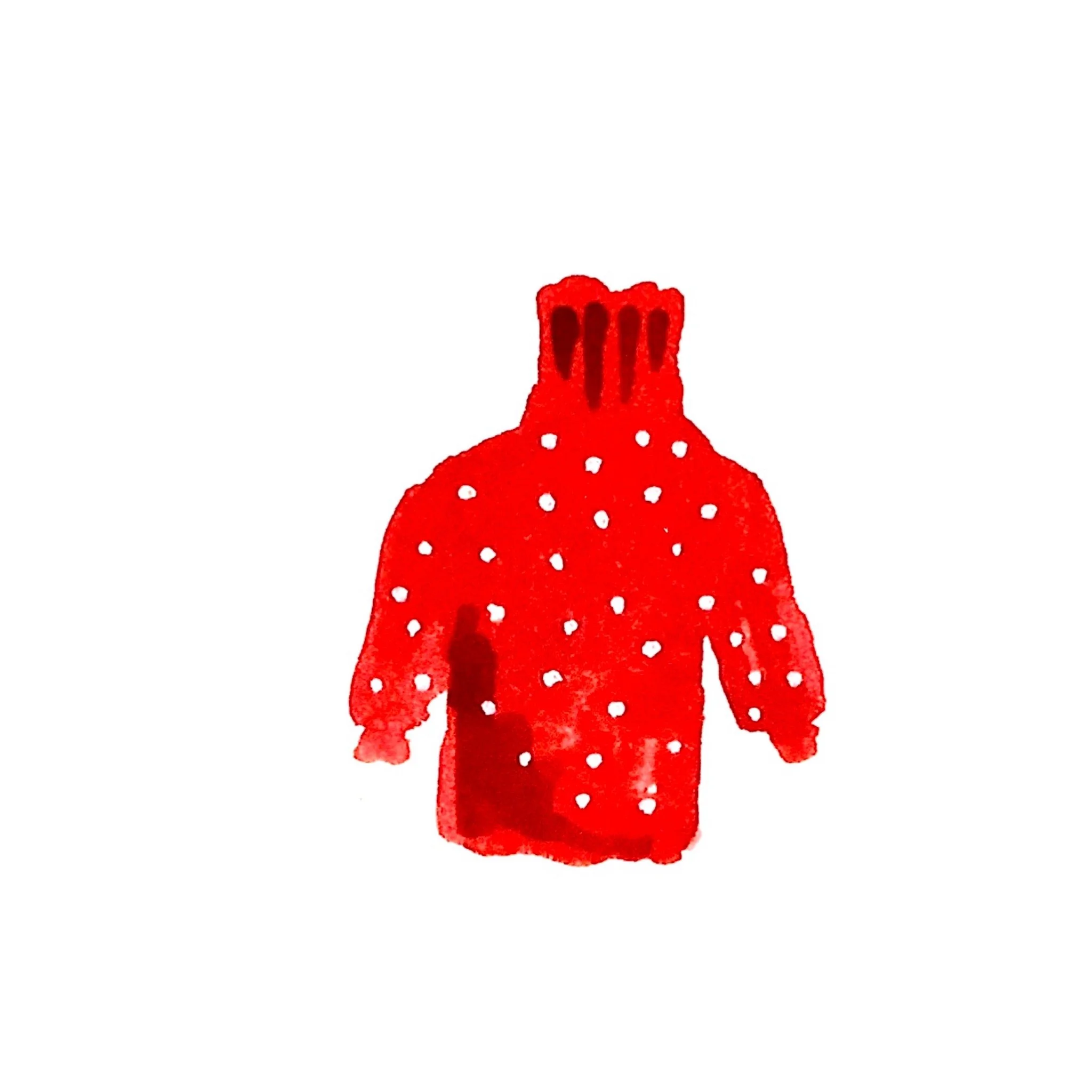 dotty red sweater note cards