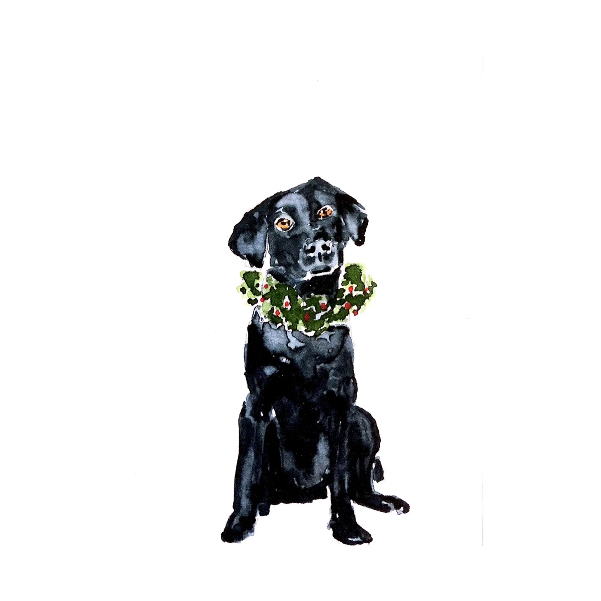 black lab holiday note cards