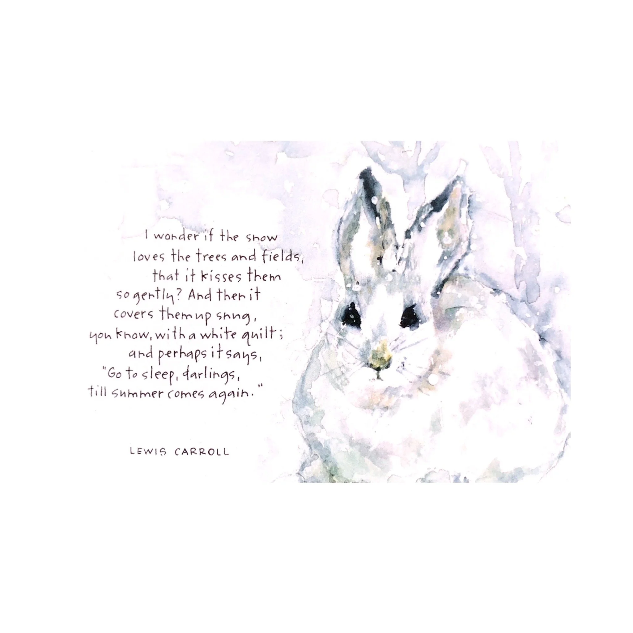 snowy bunny note cards