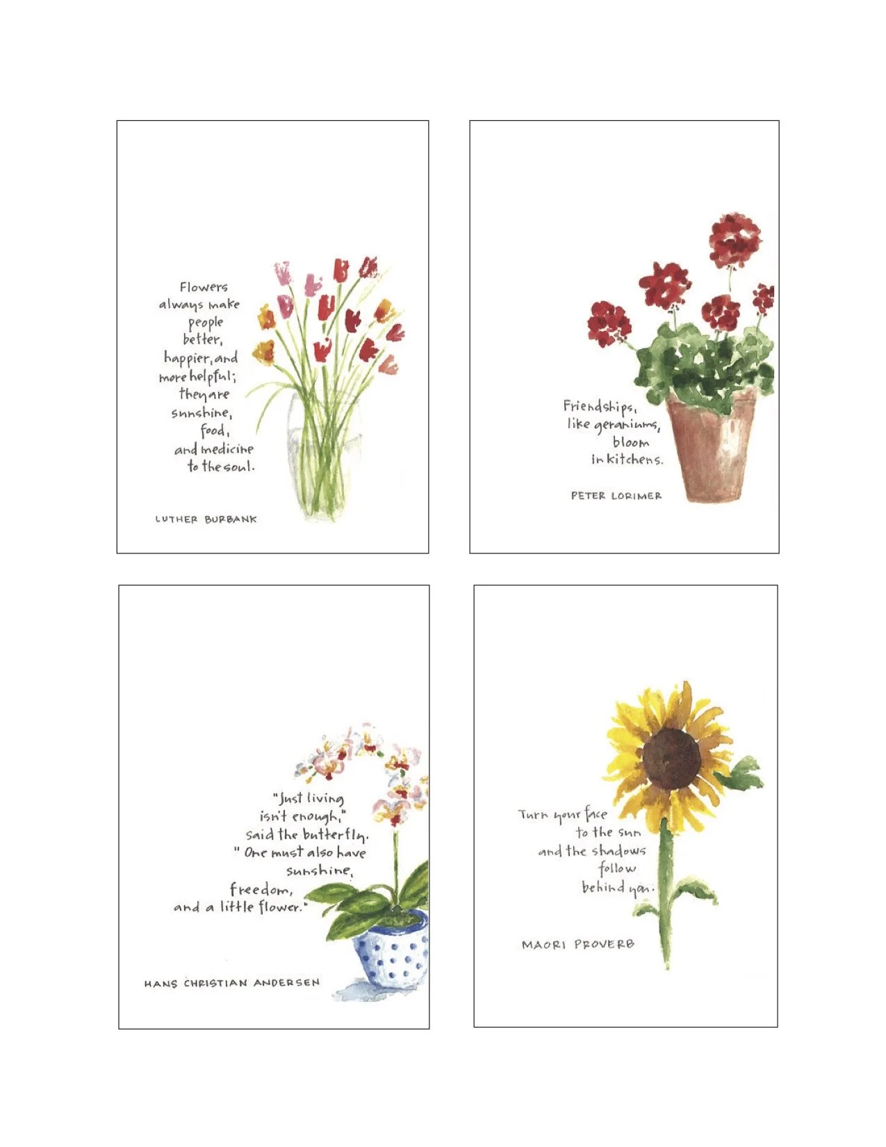 les fleurs note cards