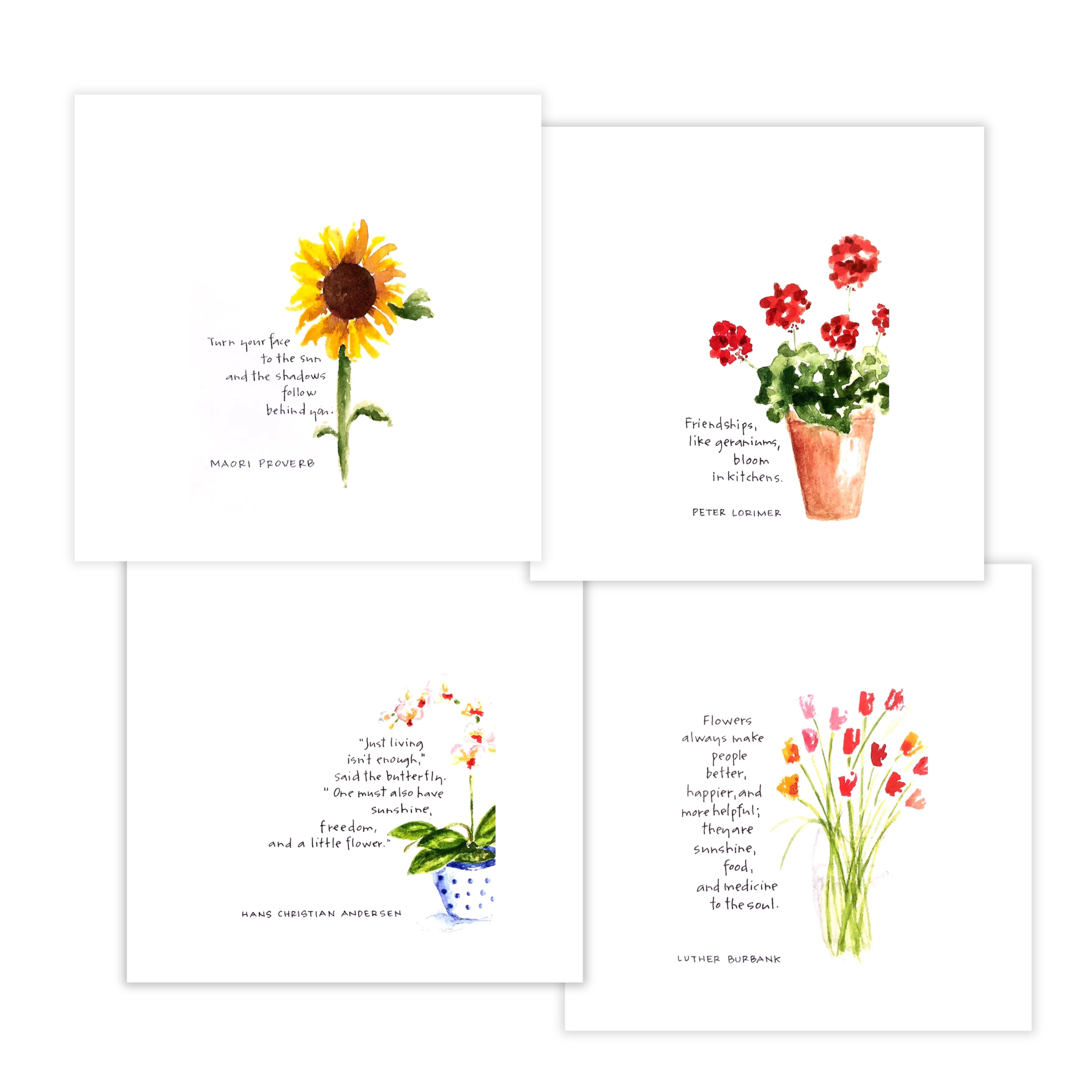les fleurs note cards