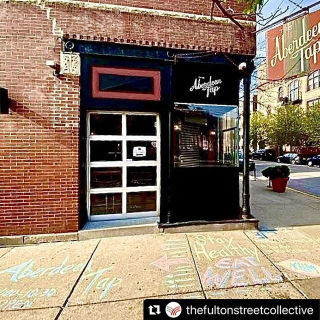 Check it out!

#Repost @thefultonstreetcollective ・・・
FSC's heART Support Chalk Mural with visual artist #karolhilker radiating the positive&nbsp;vibes at&nbsp;@aberdeentap440

Aberdeen Tap is&nbsp;open daily for food AND booze pick up 4pm to 1030pm
