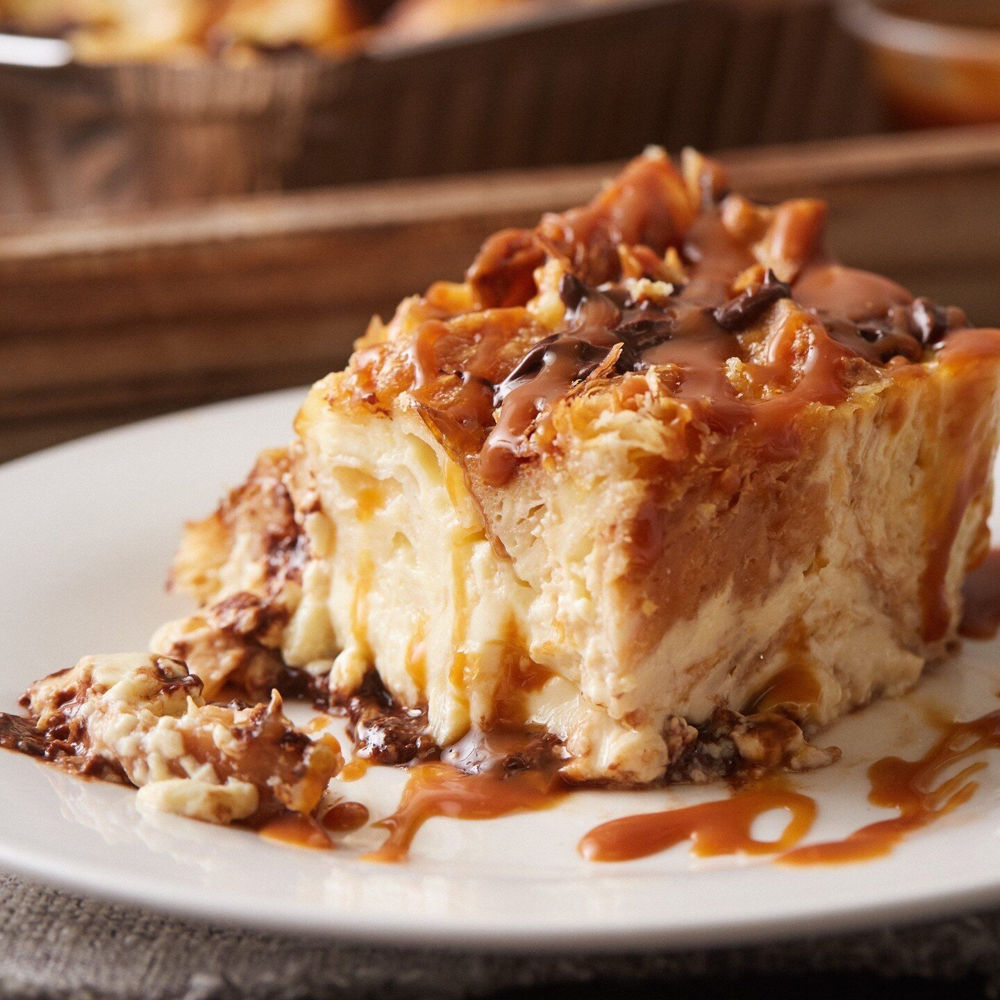 Whether you're hosting Easter brunch or dinner, our Chocolate Croissant Bread Pudding is sure to be a hit. This fan-favorite has six servings and is easy to heat up at home, making it a wonderful accompaniment to any meal. Call us at 314-858-1019 or 