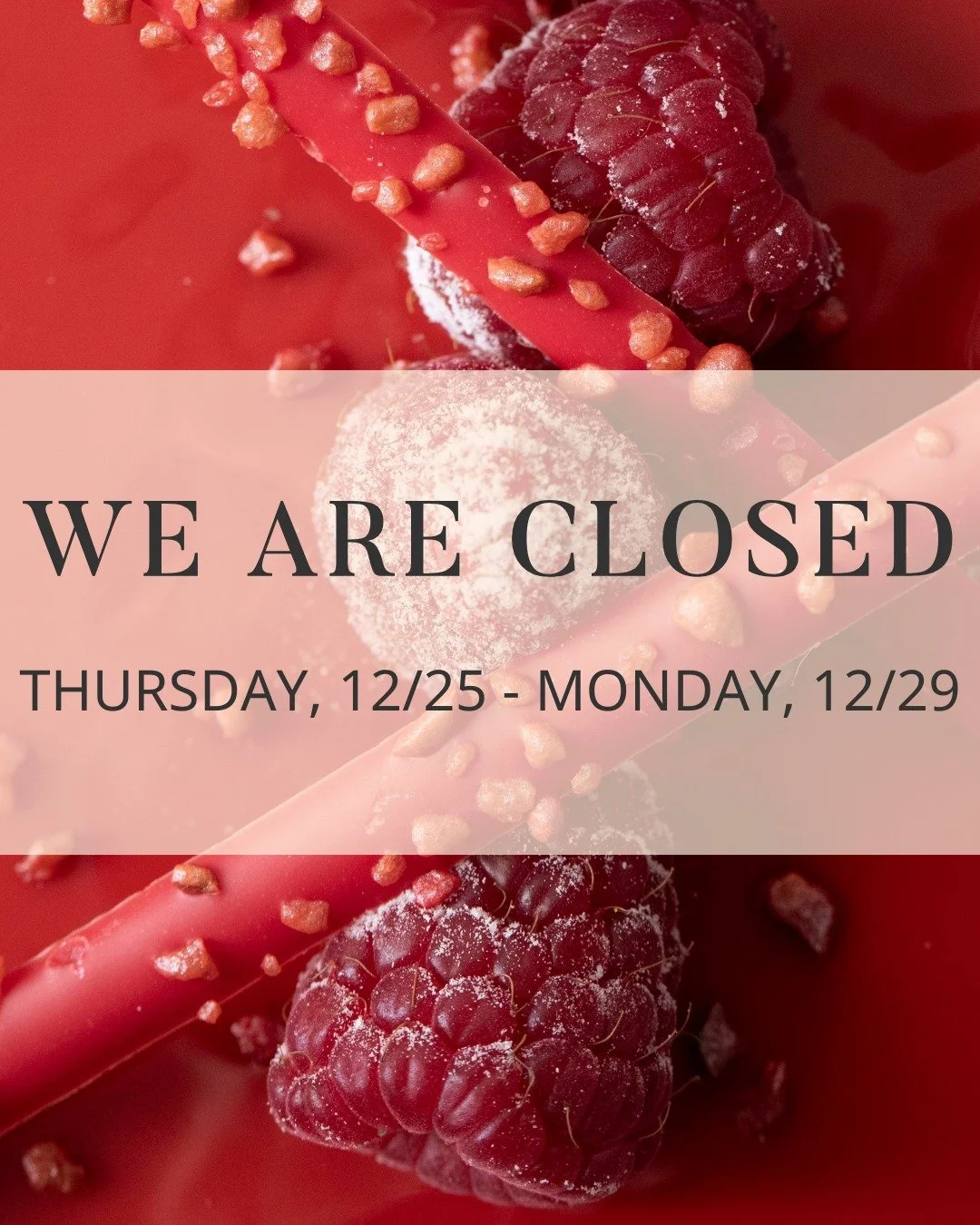 WE ARE CLOSED to celebrate the holidays!
We will reopen at 8am on Tuesday, 12/30. Happy holidays from the NRB team!