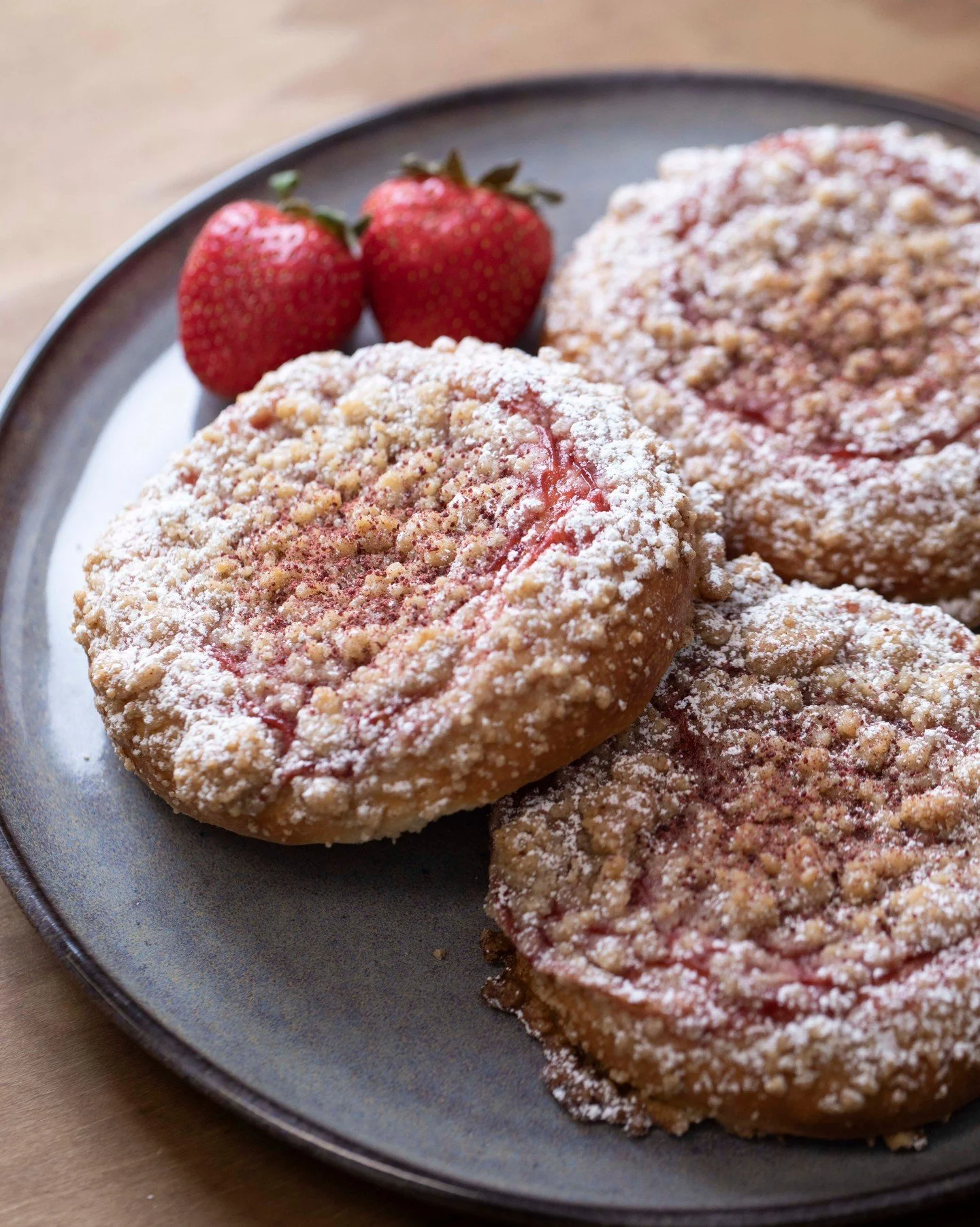 The best sign that spring is coming? Our Strawberry-Rhubarb Coffee Cake returning!

Soft, sweet brioche filled with cream cheese and tart strawberry-rhubarb and topped with a brown sugar crumble.

Exactly what you need with your morning cup of coffee