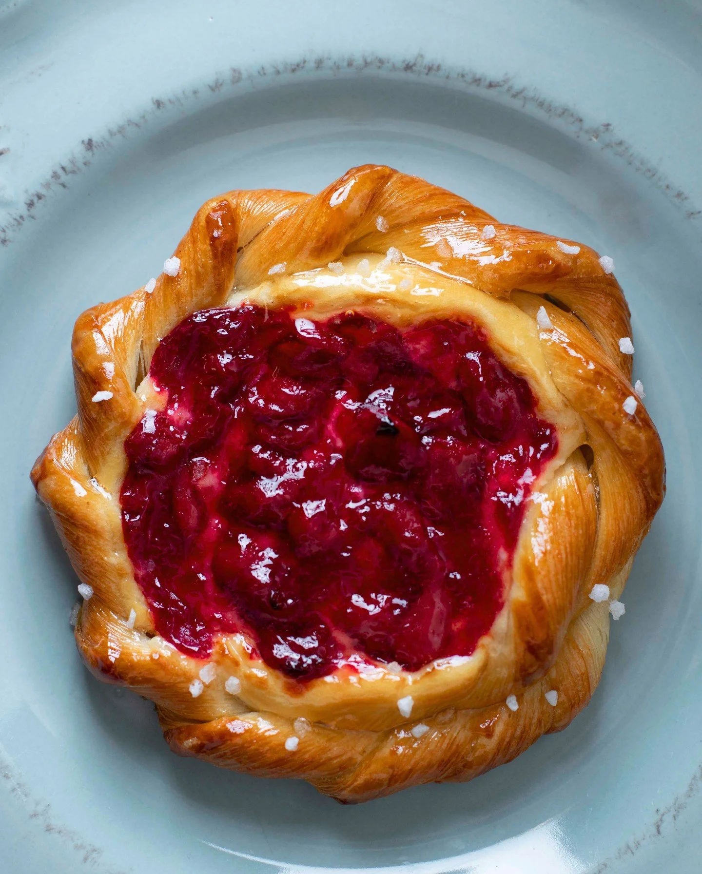 May marks the start of Cherry season, which means... our Cherry Cream Cheese Danish is back!

We pair fresh, juicy, sweet and tart cherries with tangy cream cheese and buttery croissant for a breakfast that is sure to brighten anyone's day.

Availabl