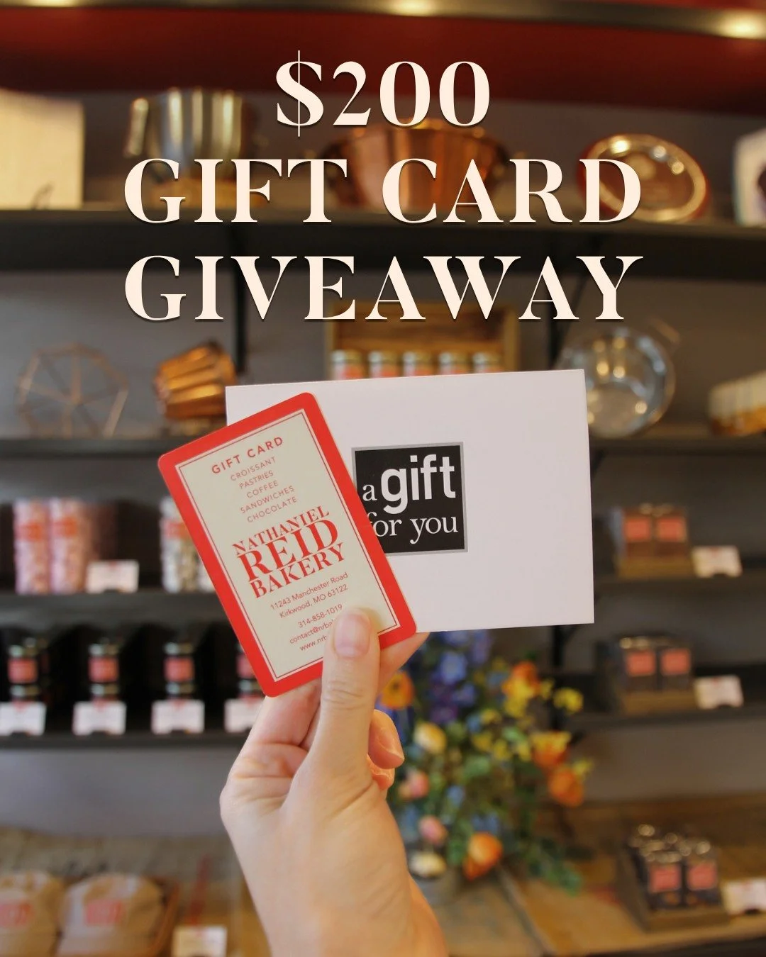 Today we're giving away a $200 Nathaniel Reid Bakery gift card! 🎉

Every in-store purchase today earns you one raffle ticket. Simply fill out your name and phone number, and you'll be entered for a chance to win.

We'll randomly draw the winning tic
