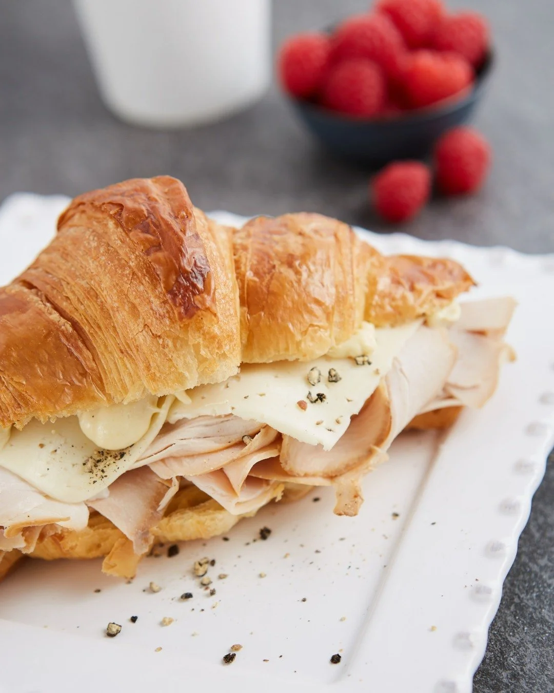 One of our longtime lunch favorites: the Roasted Turkey Sandwich.

Roasted turkey, creamy Havarti, Dijon aioli, and freshly cracked Tellicherry peppercorns on our signature croissant. Simple, savory, and seriously satisfying.

Stop by for lunch, we&r