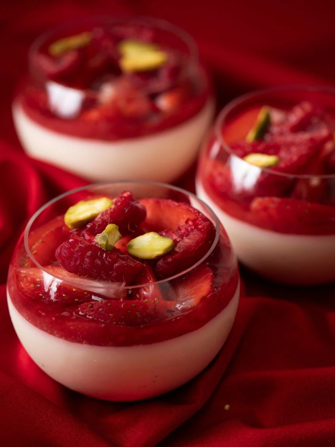 Our Madagascar vanilla bean Panna Cotta with strawberry&ndash;raspberry confit may be just what you need to get through this work week. Creamy, refreshing, and available in-store now.