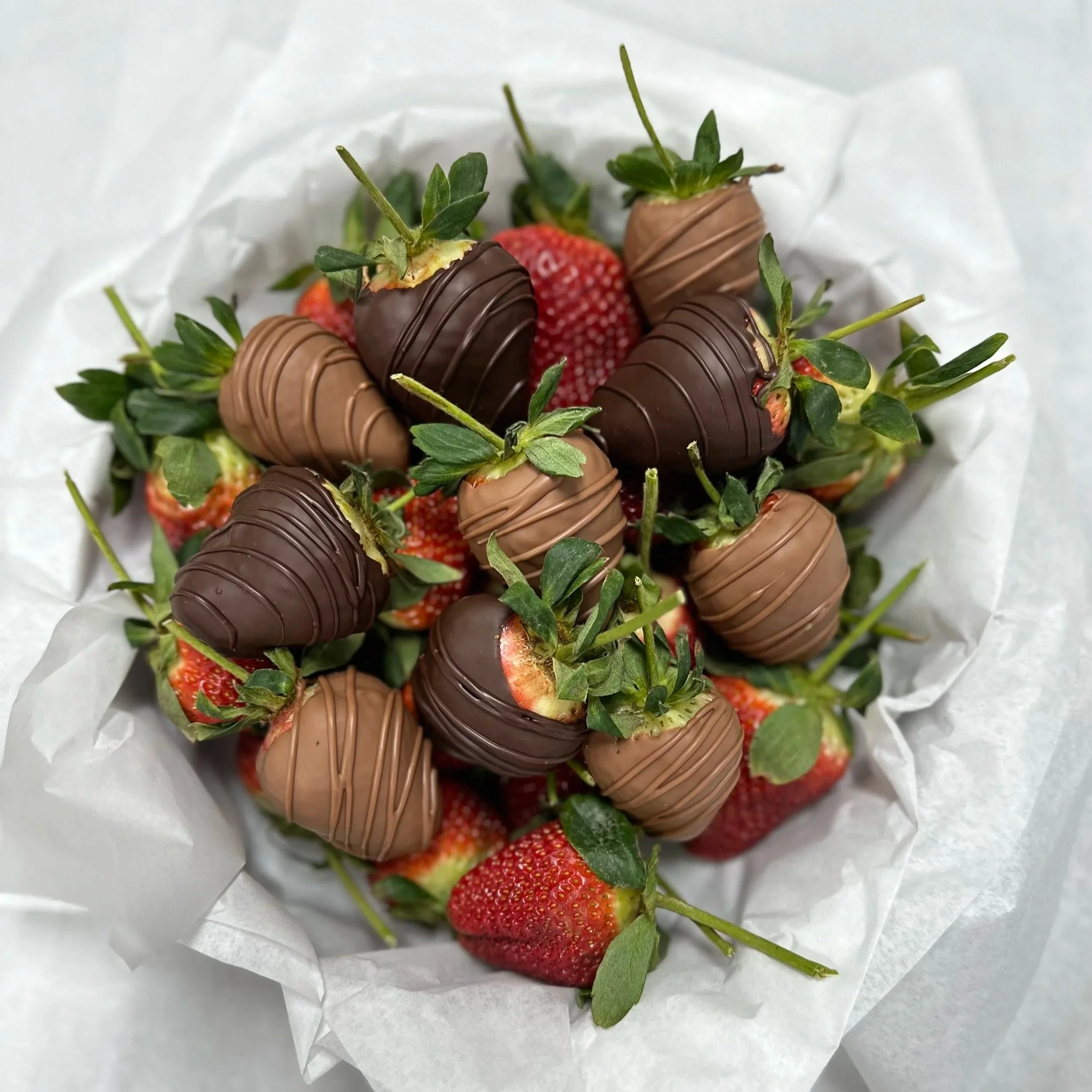 Chocolate Dipped Long Stem Strawberries
