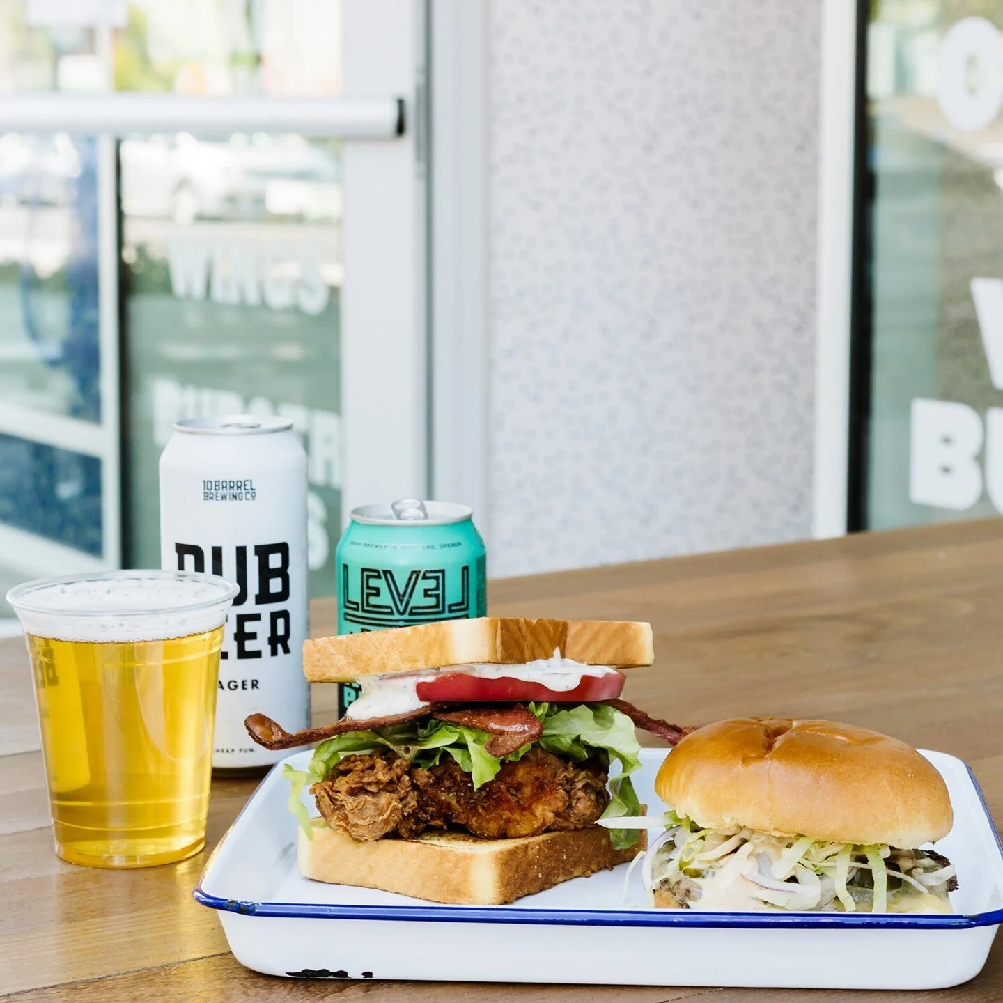 Holler Happy Hour.⁠
⁠
How can you choose between 3 Piece Wings + Rainer/Tecate or Fried Chicken BLT or HH Holler Burger or Spicy Cabbage Salad? Why not a tasting tray.⁠
⁠
🙌🍗🍔🍺 This menu is available at Walk-Up from 4-6pm Tuesday-Saturday. Never m