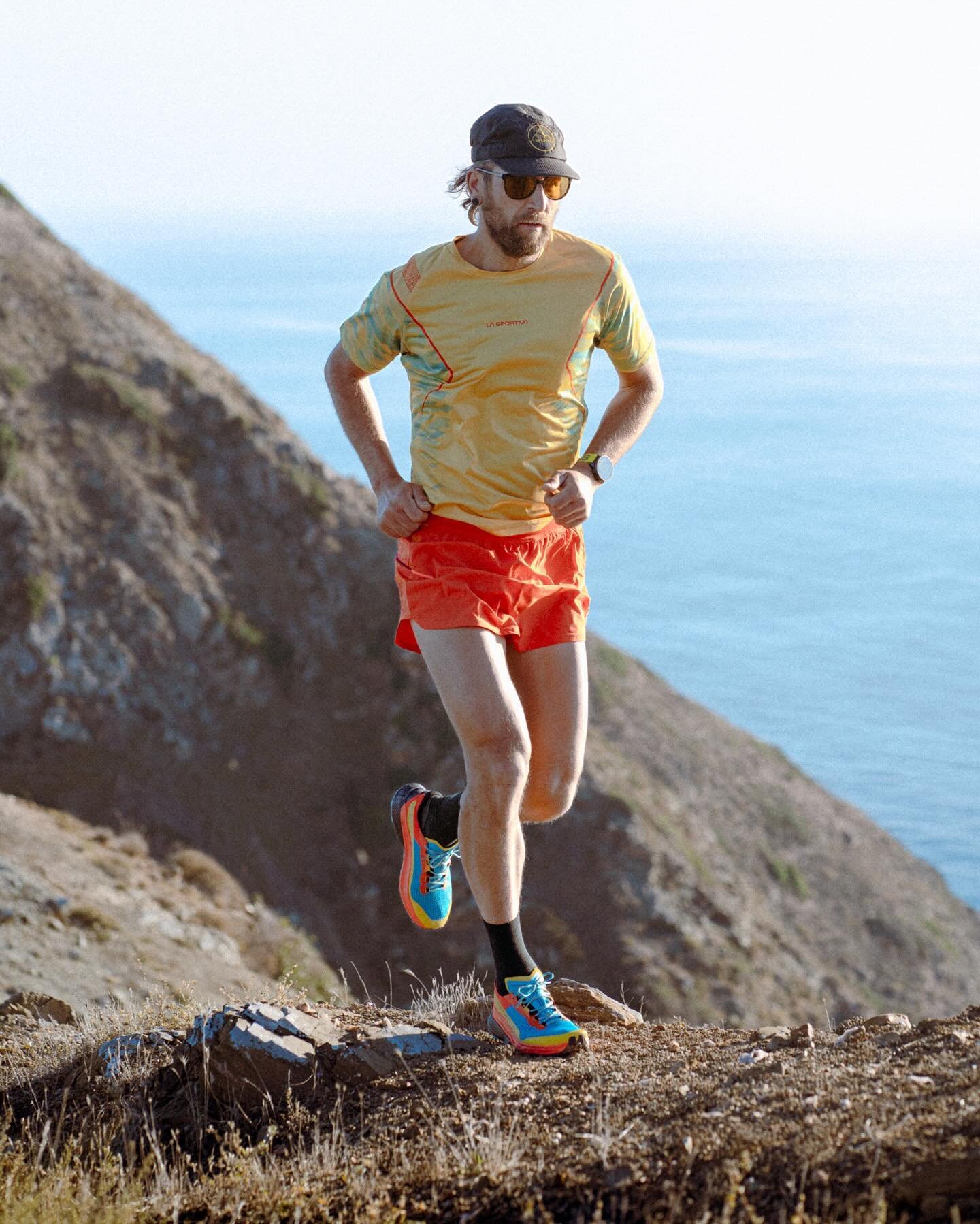 New work for @lasportivagram with @antonkrupicka for the launch of their all new Prodigio shoe. Last minute plans had us on Catalina Island for a mini mission, dodging cacti and rattlesnakes as we ran along these seaside mountain ridges. This was a q