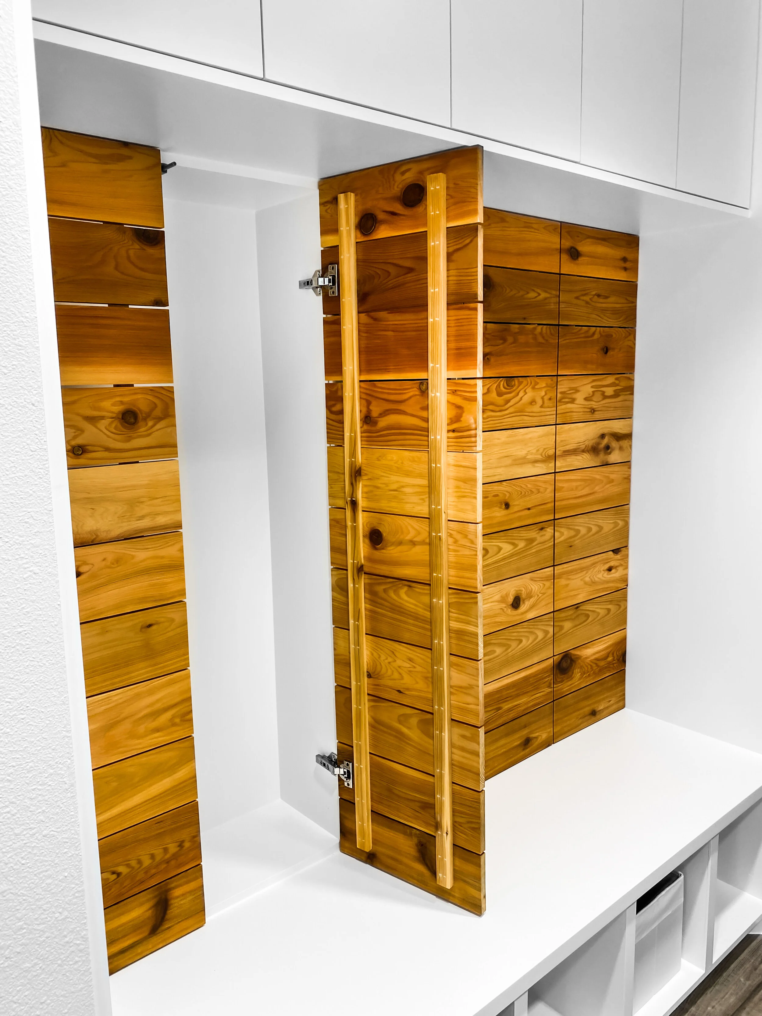 Cedar locker for Entryway in Richardson TX by Three Trees Fine Carpentry.JPG