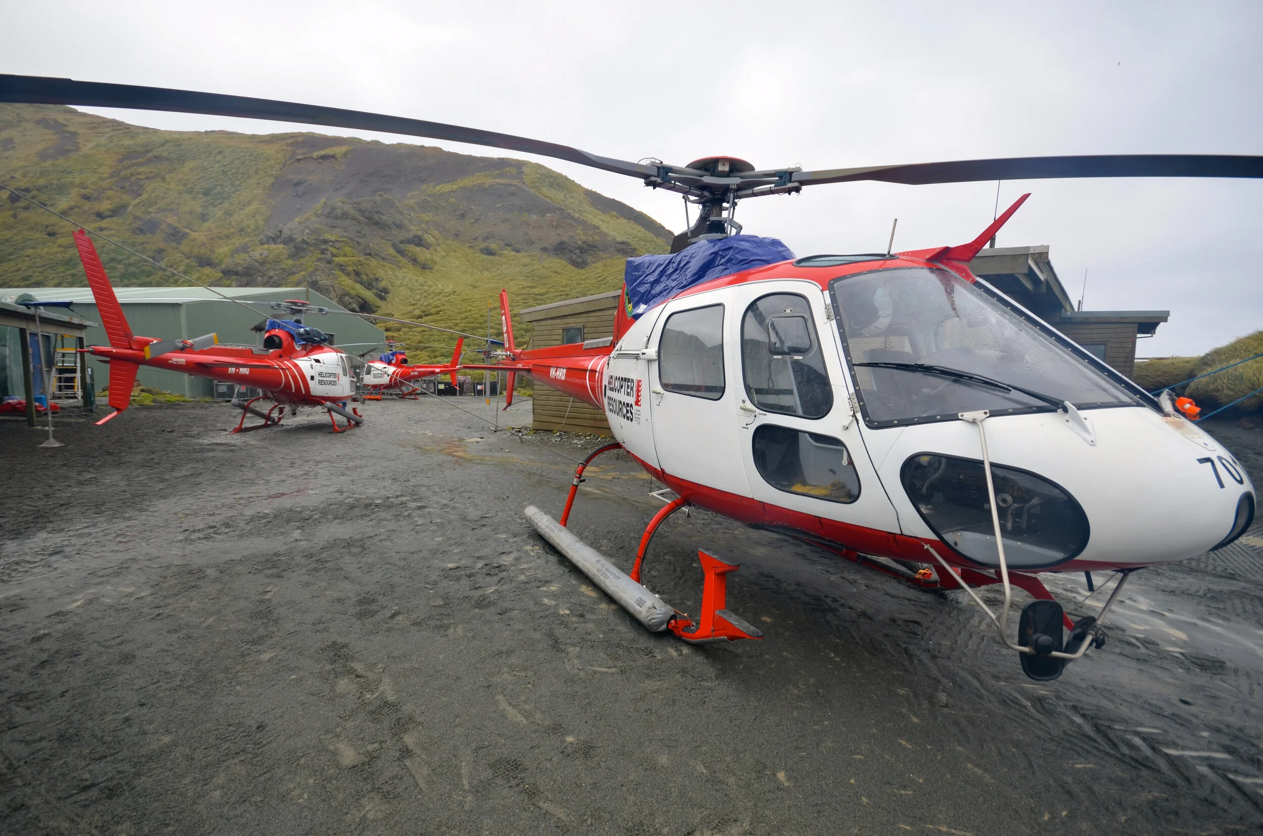 M069 - Helicopters parked up for the night - March 2013 re-supply